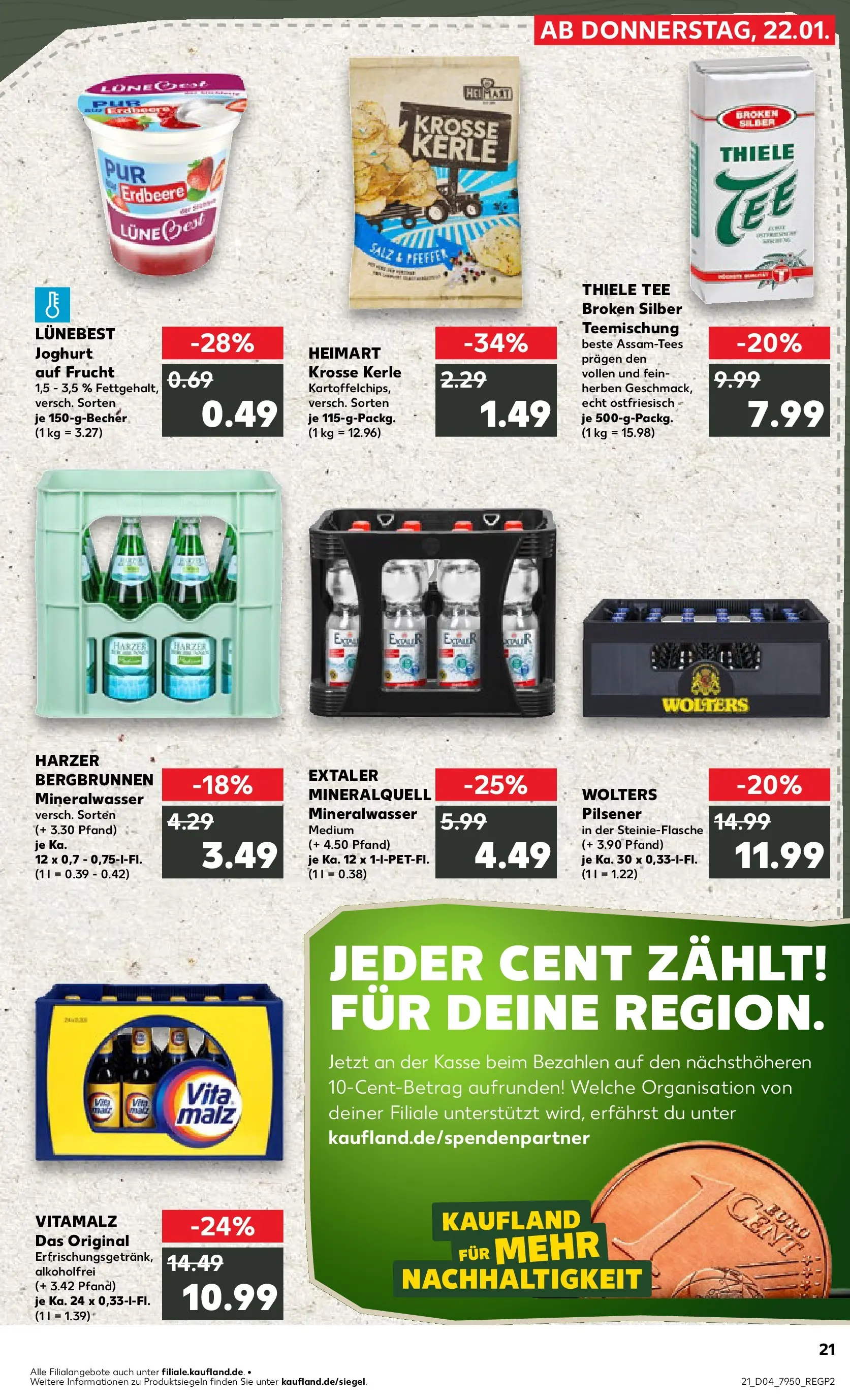 Prospekt Kaufland ab 25.01.2026 » Angebote Online zum Blättern | Seite: 21 | Produkte: Joghurt, Mineralwasser, Salz, Pfeffer