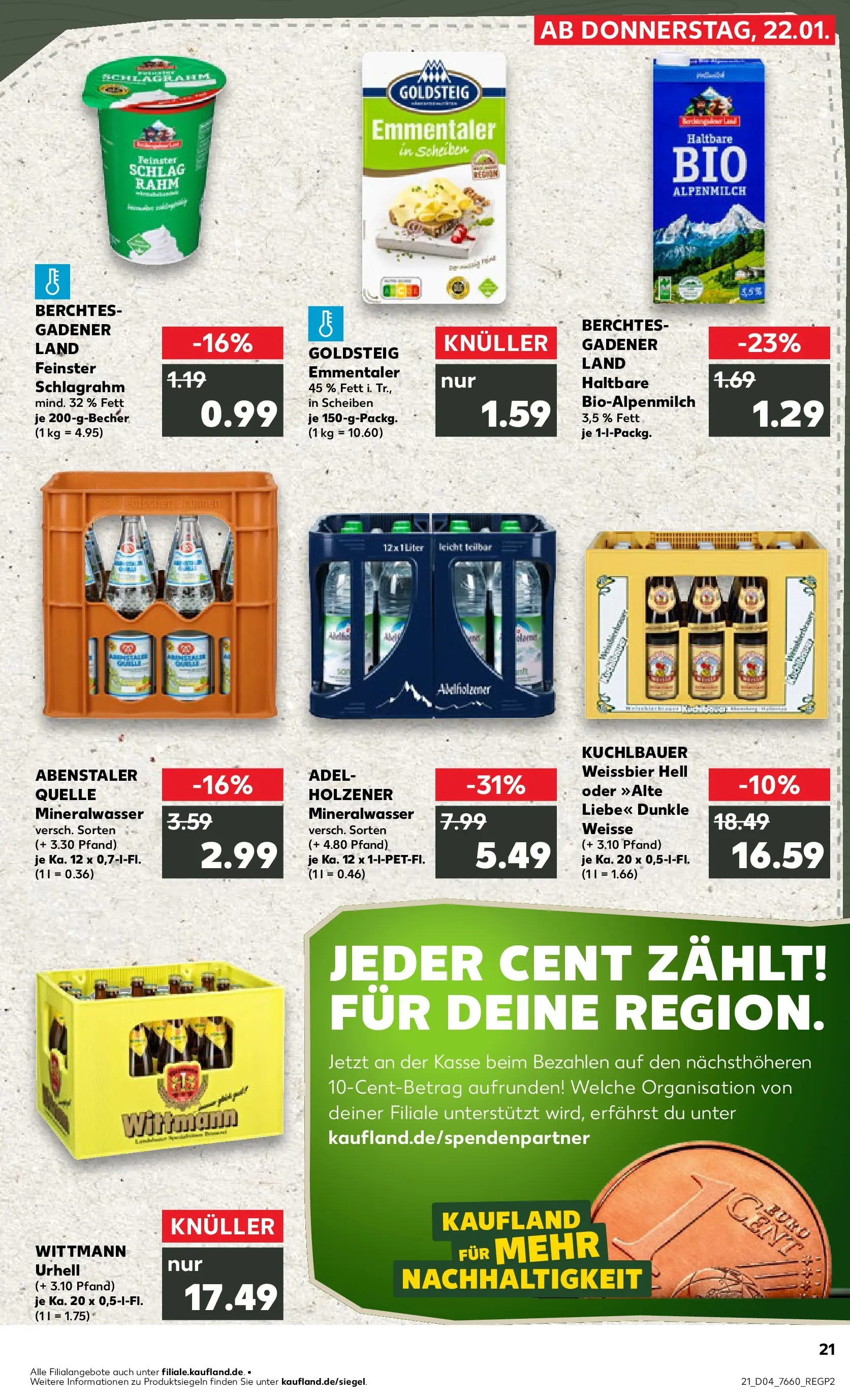Prospekt Kaufland ab 25.01.2026 » Angebote Online zum Blättern | Seite: 21 | Produkte: Weißbier, Mineralwasser