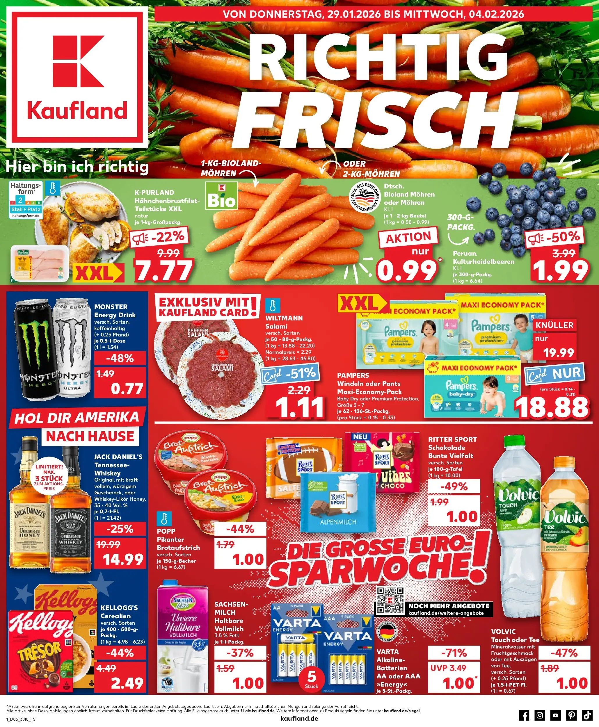 Prospekt Kaufland ab 29.01.2026 » Angebote Online zum Blättern | Seite: 1 | Produkte: Energy, Volvic touch, Mohren, Salami