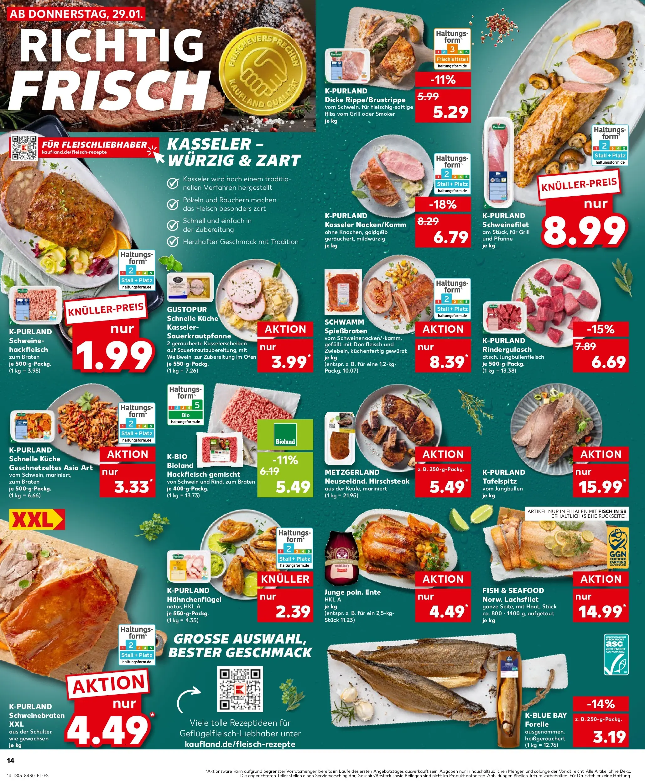 Prospekt Kaufland ab 28.01.2026 » Angebote Online zum Blättern | Seite: 14 | Produkte: Grill, Rindergulasch, Küche, Schweinefilet