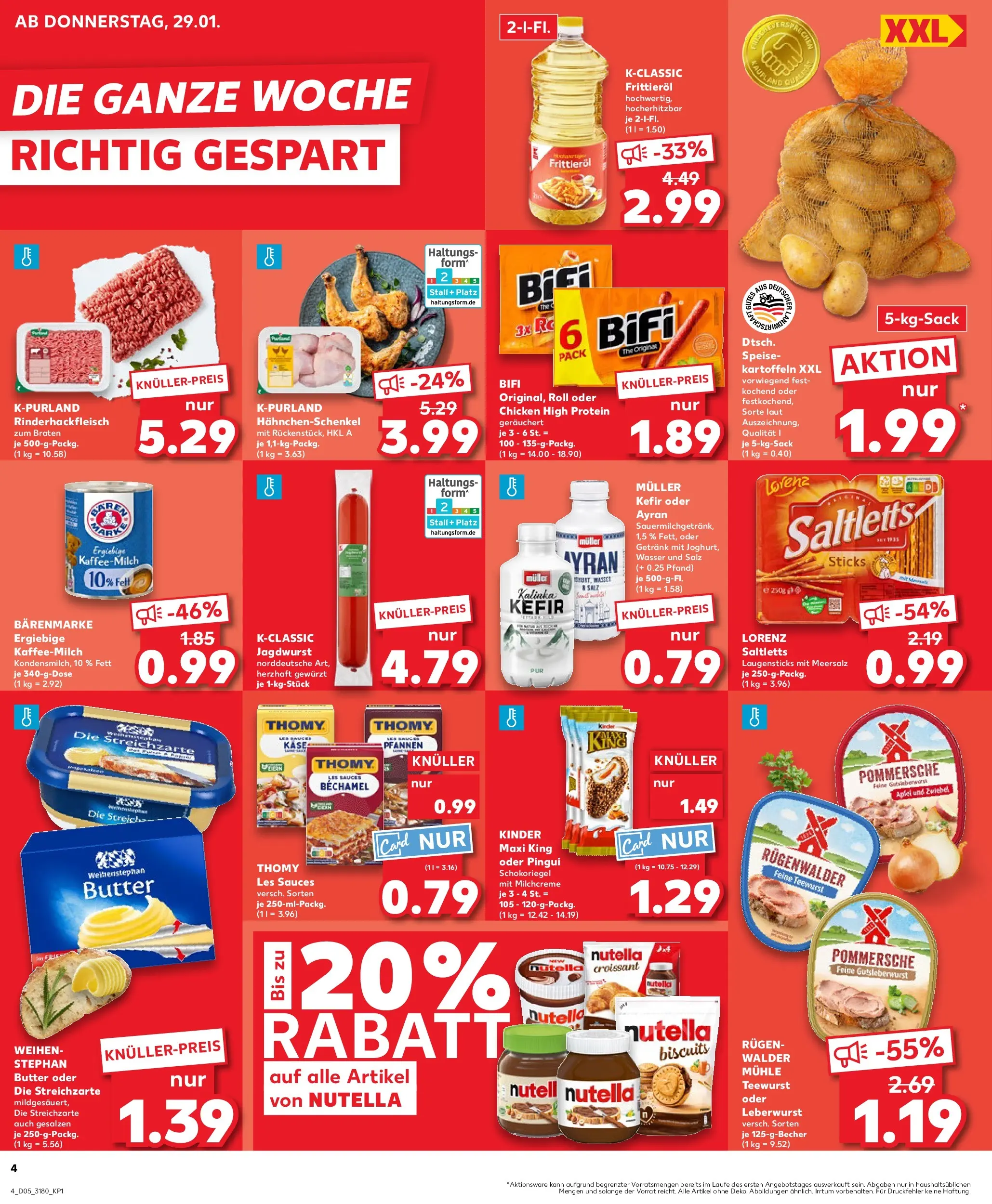 Prospekt Kaufland ab 28.01.2026 » Angebote Online zum Blättern | Seite: 4 | Produkte: Weihenstephan butter, Croissant, Wasser, Salami