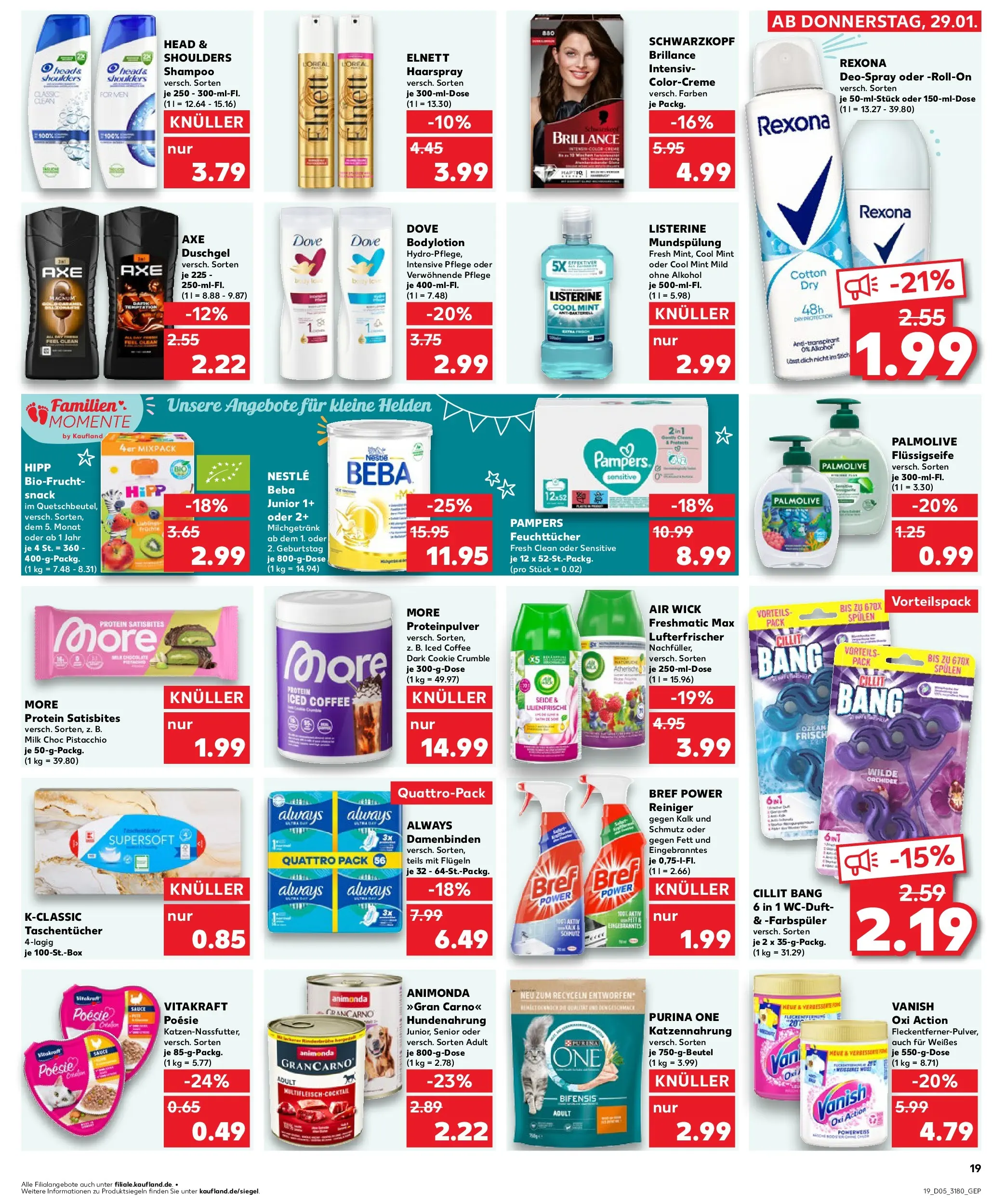 Prospekt Kaufland ab 29.01.2026 » Angebote Online zum Blättern | Seite: 19 | Produkte: Orchidee, Pampers, Shampoo, Axe