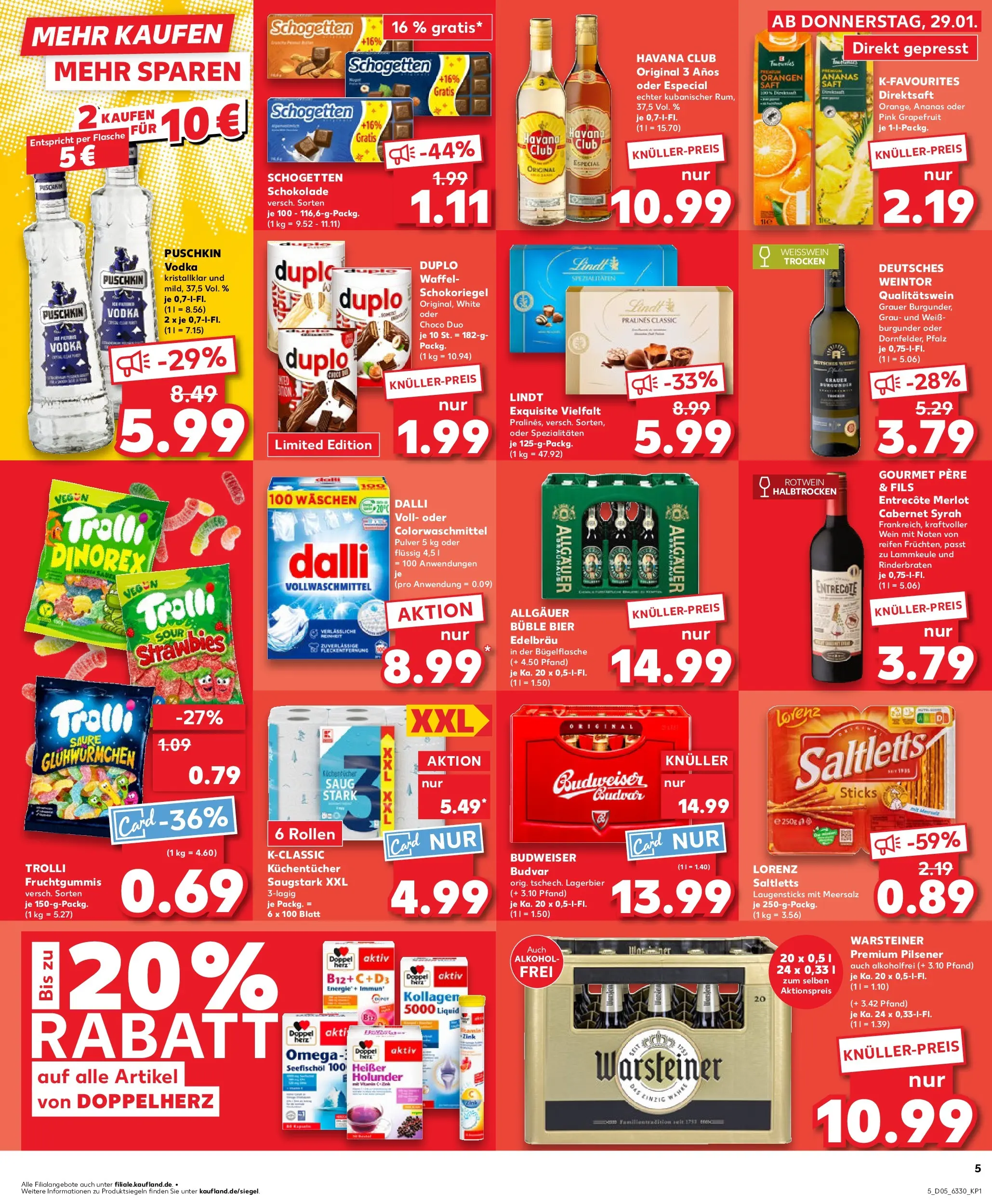 Prospekt Kaufland ab 28.01.2026 » Angebote Online zum Blättern | Seite: 5 | Produkte: Rinderbraten, Orangen, Ananas, Lindt