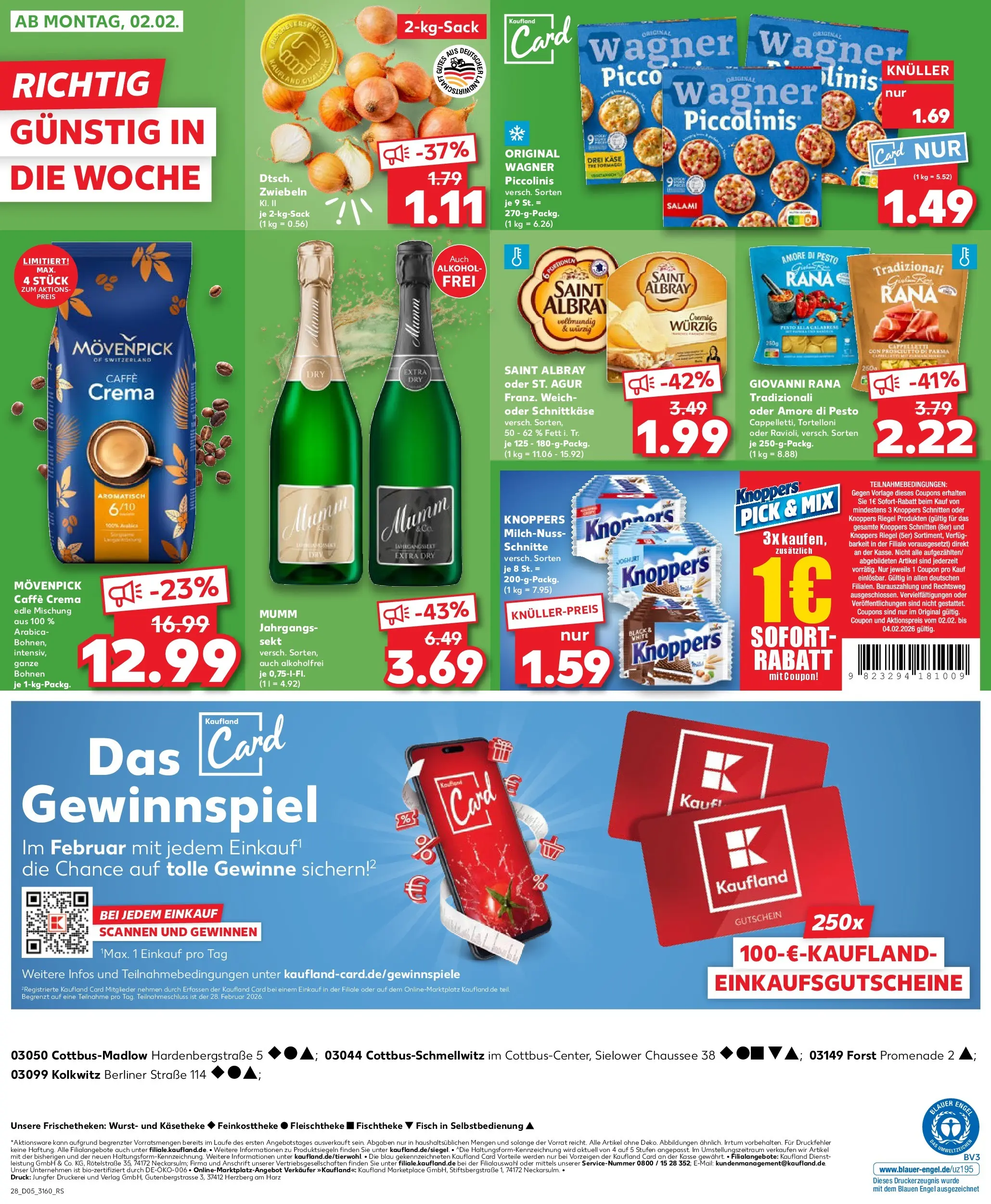Prospekt Kaufland ab 29.01.2026 » Angebote Online zum Blättern | Seite: 28 | Produkte: Berliner, Sekt, Zwiebeln, Pasta