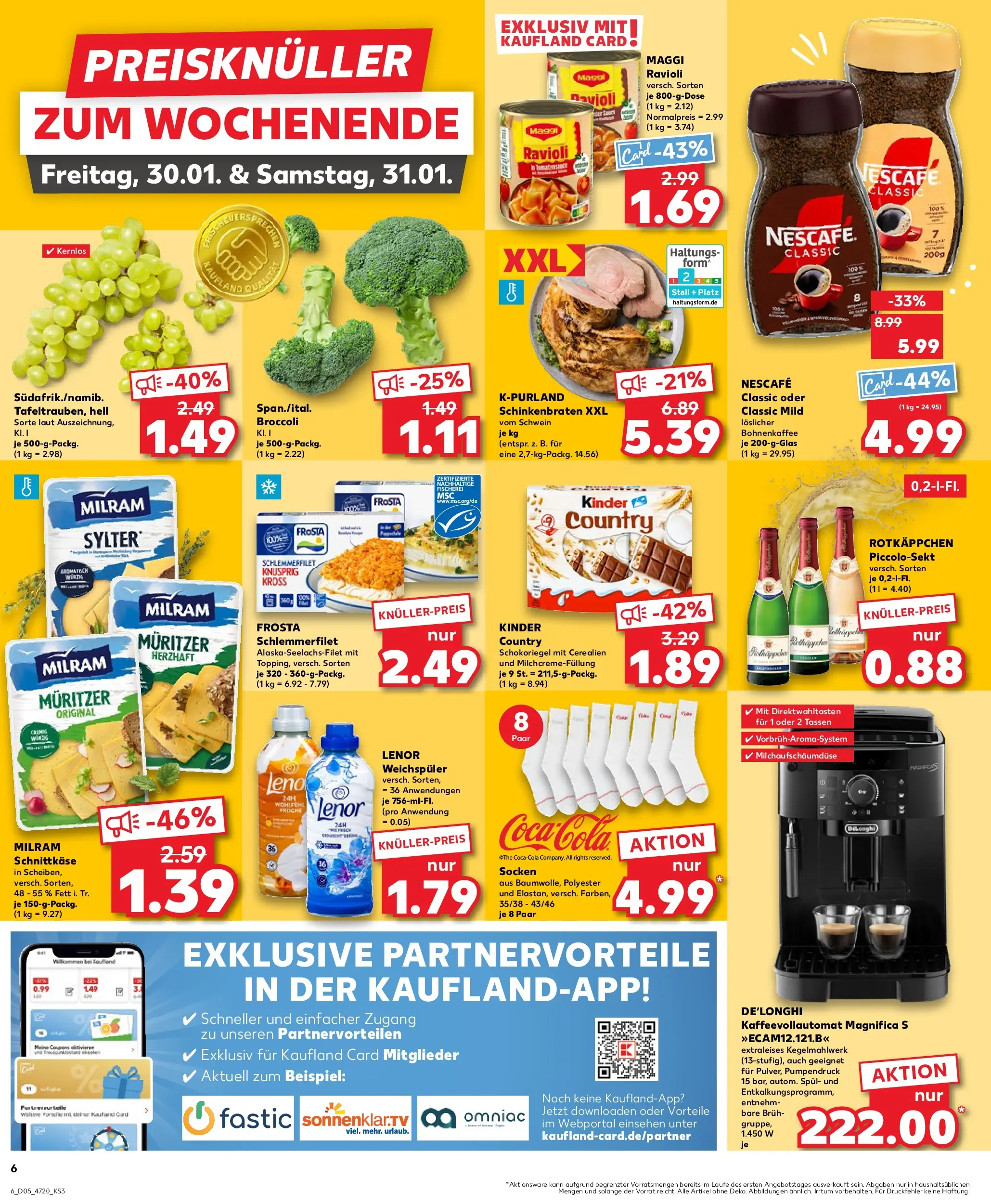 Prospekt Kaufland ab 29.01.2026 » Angebote Online zum Blättern | Seite: 6 | Produkte: Weichspüler, Nescafe classic, Kaffeevollautomat, Kinder country