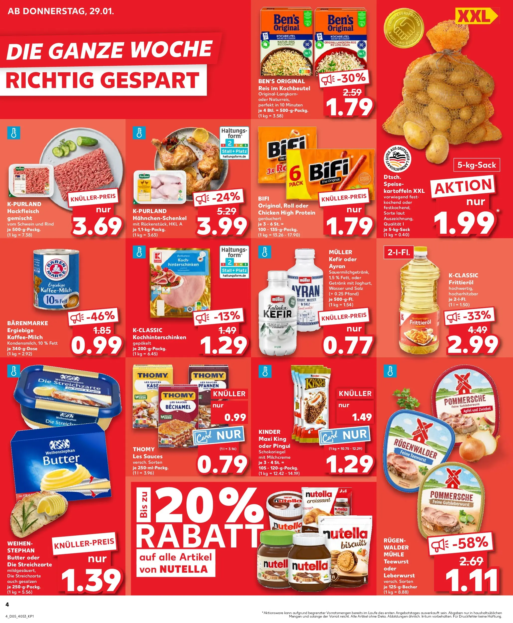 Prospekt Kaufland ab 28.01.2026 » Angebote Online zum Blättern | Seite: 4 | Produkte: Weihenstephan butter, Croissant, Kartoffeln, Hackfleisch