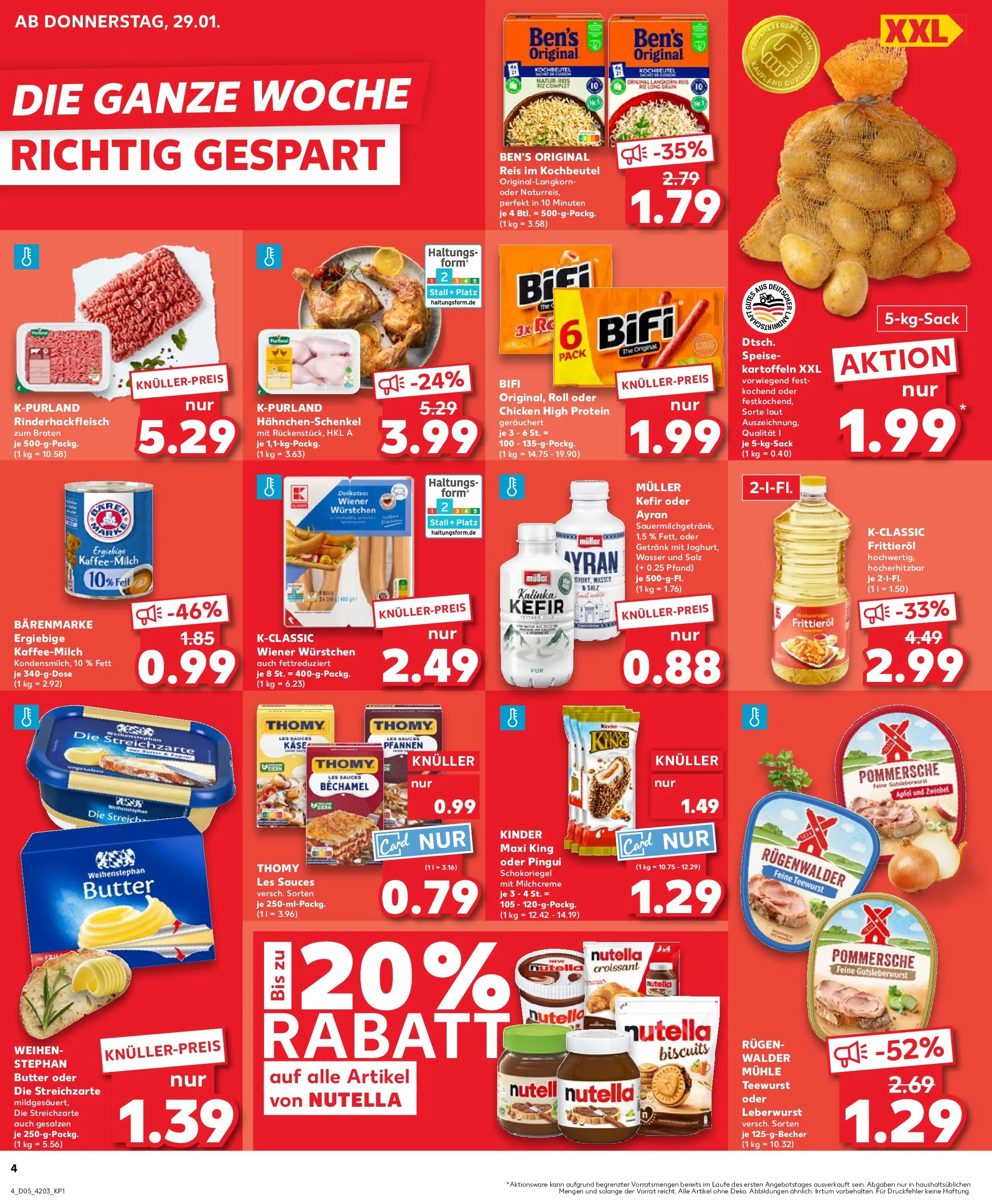 Prospekt Kaufland ab 28.01.2026 » Angebote Online zum Blättern | Seite: 4 | Produkte: Käse, Bifi, Kartoffeln, Salz