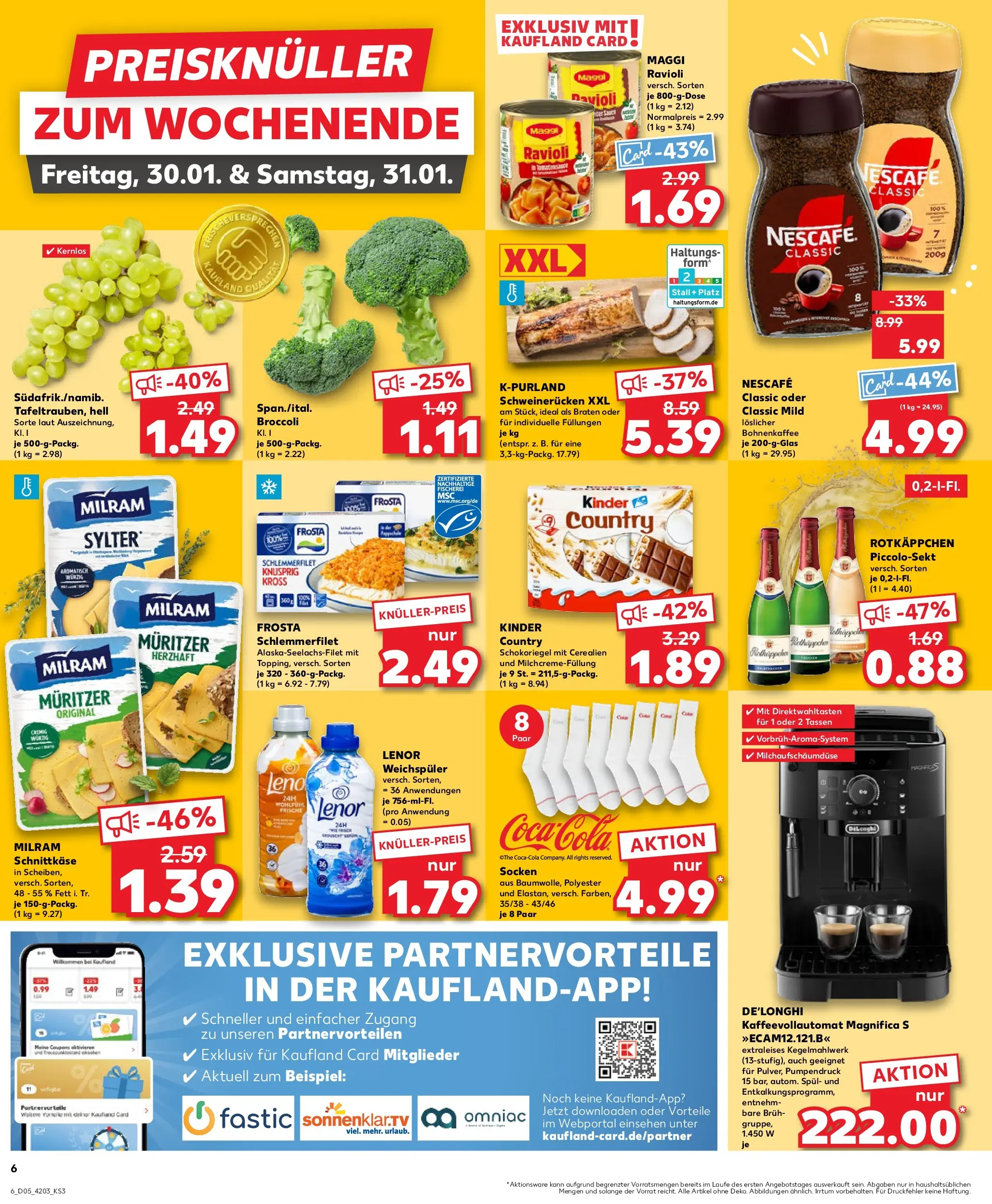 Prospekt Kaufland ab 28.01.2026 » Angebote Online zum Blättern | Seite: 6 | Produkte: Socken, Schweinerucken, Rotkäppchen, Kinder country