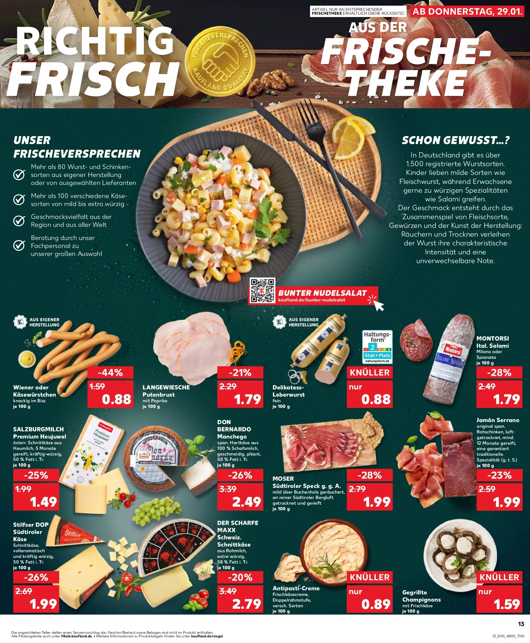 Prospekt Kaufland ab 29.01.2026 » Angebote Online zum Blättern | Seite: 13 | Produkte: Käse, Wurst, Schinken, Frischkase