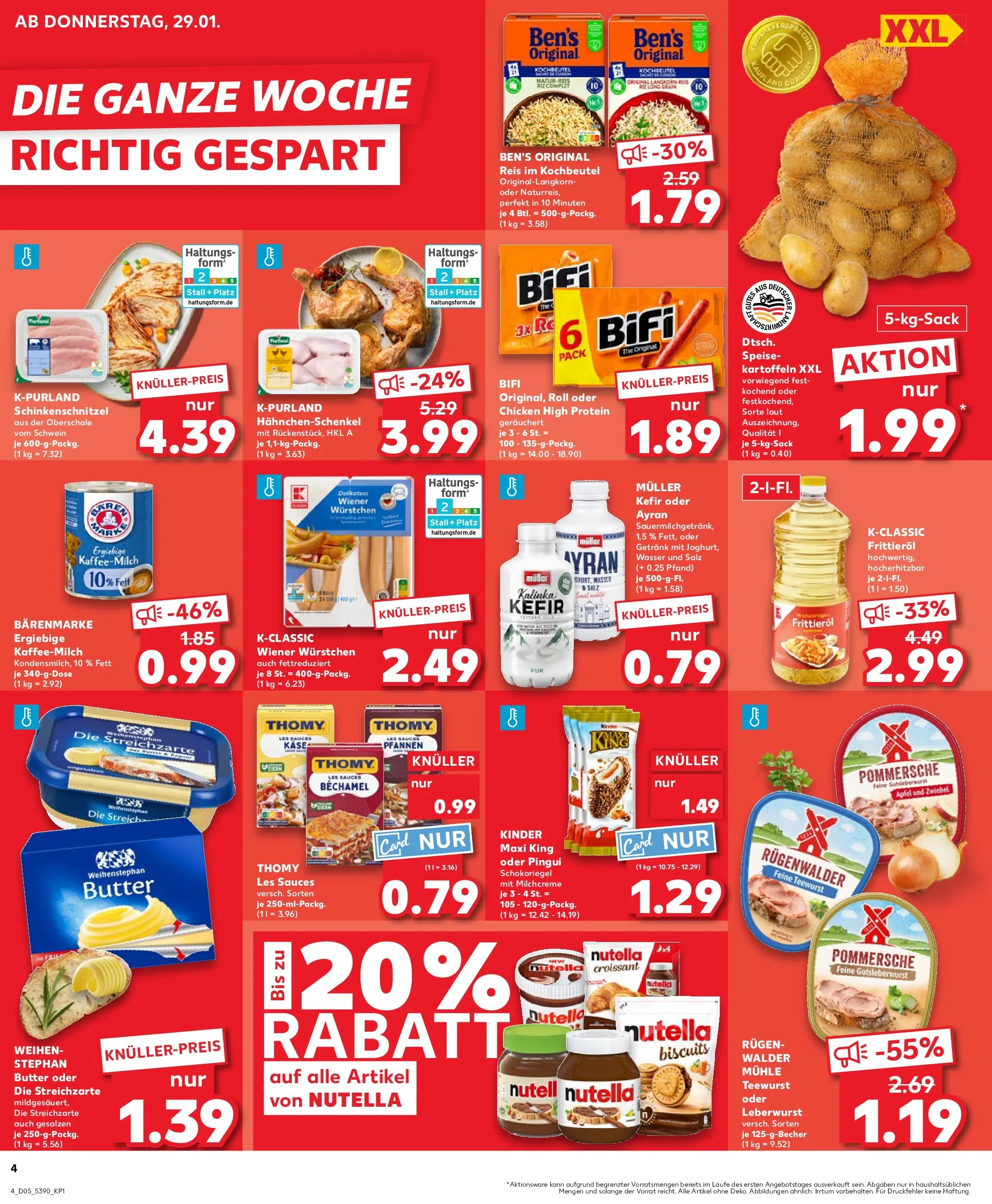 Prospekt Kaufland ab 28.01.2026 » Angebote Online zum Blättern | Seite: 4 | Produkte: Wiener wurstchen, Hahnchenschenkel, Weihenstephan butter, Croissant