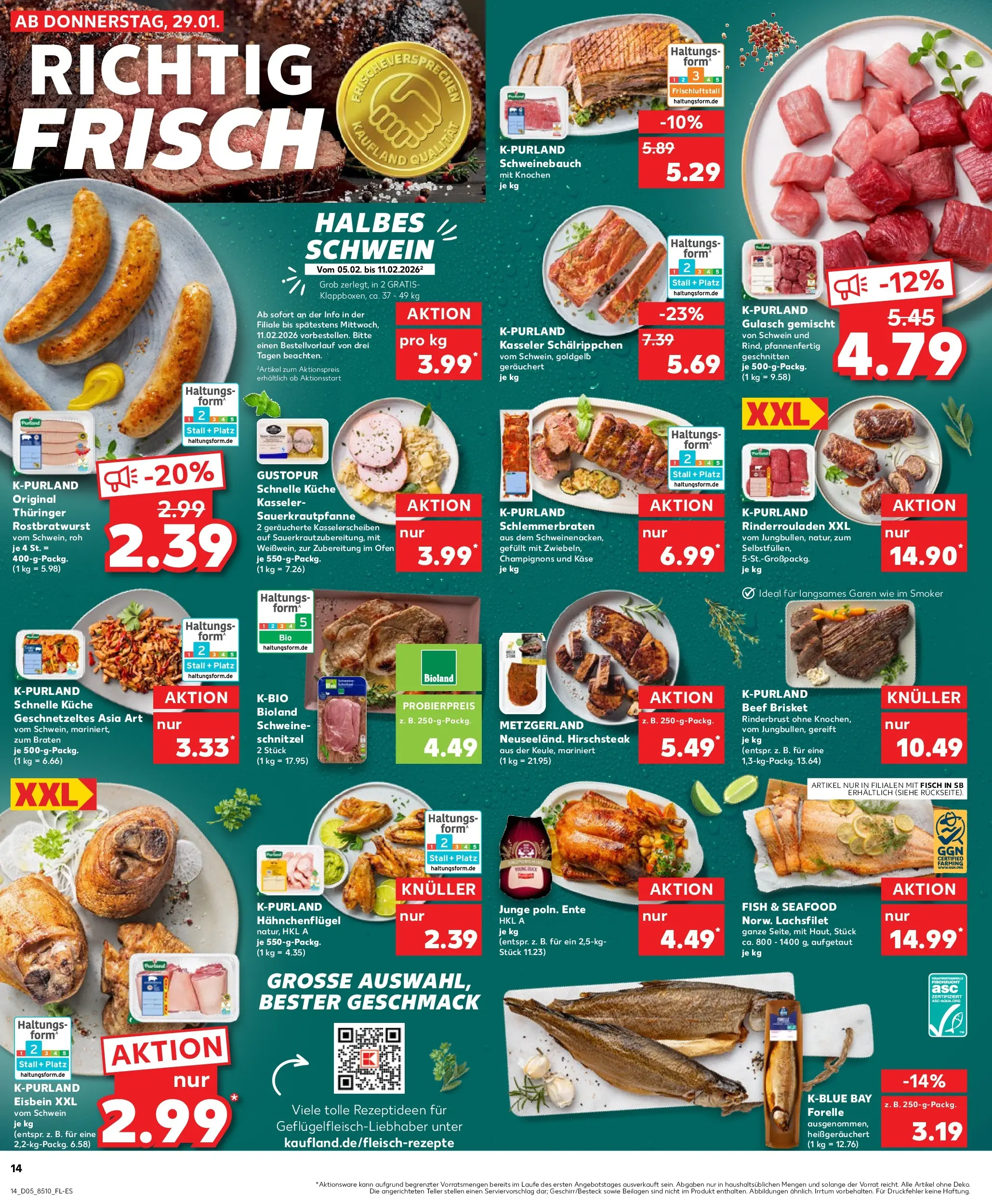 Prospekt Kaufland ab 28.01.2026 » Angebote Online zum Blättern | Seite: 14 | Produkte: Küche, Schnitzel, Gulasch, Ente
