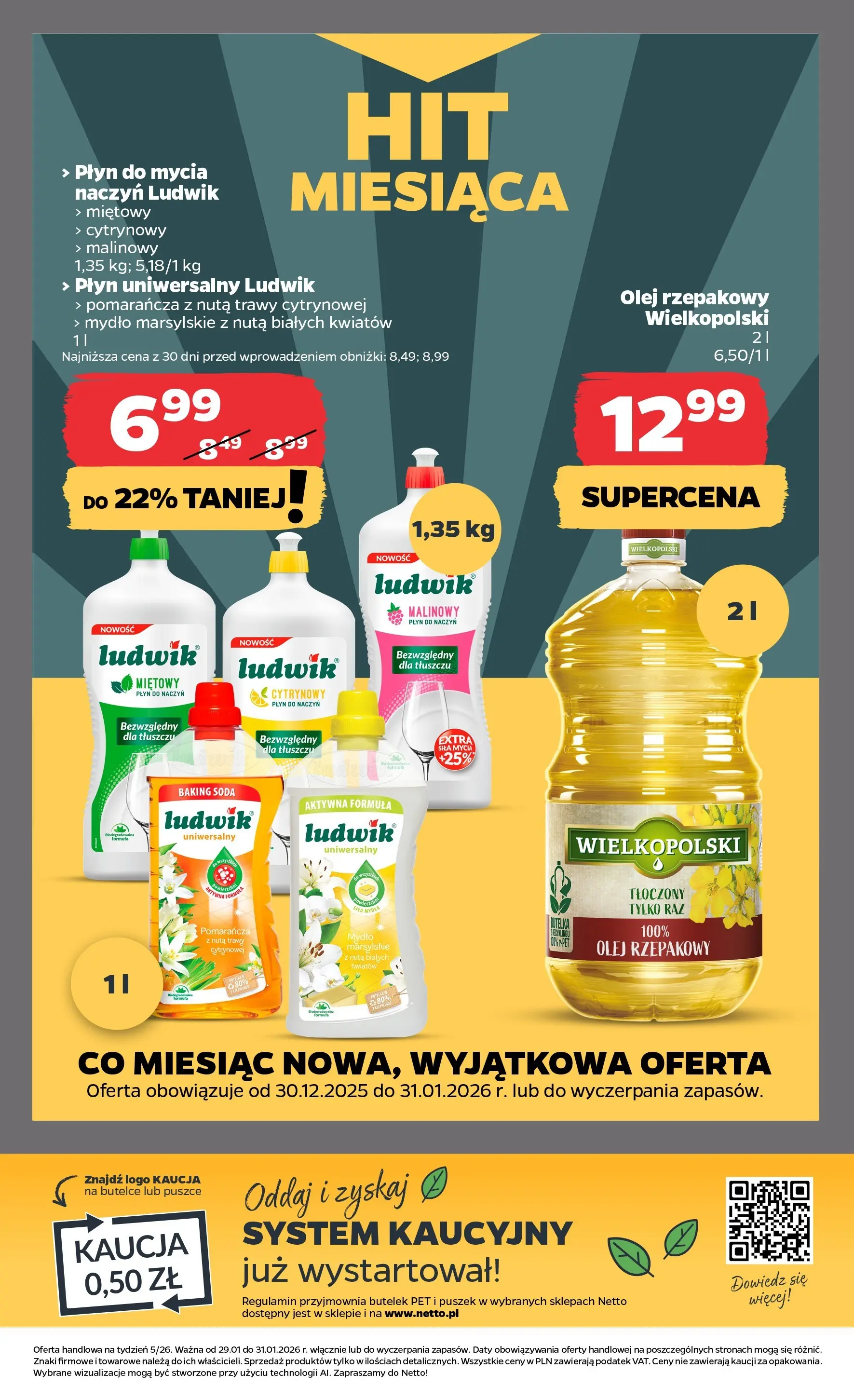 Netto - NETTO T05B ważne do 31.01.2026 od 28.01.2026 - Aktualne promocje | Strona: 17 | Produkty: Olej rzepakowy, Trawy, Mydło, Płyn do mycia naczyń
