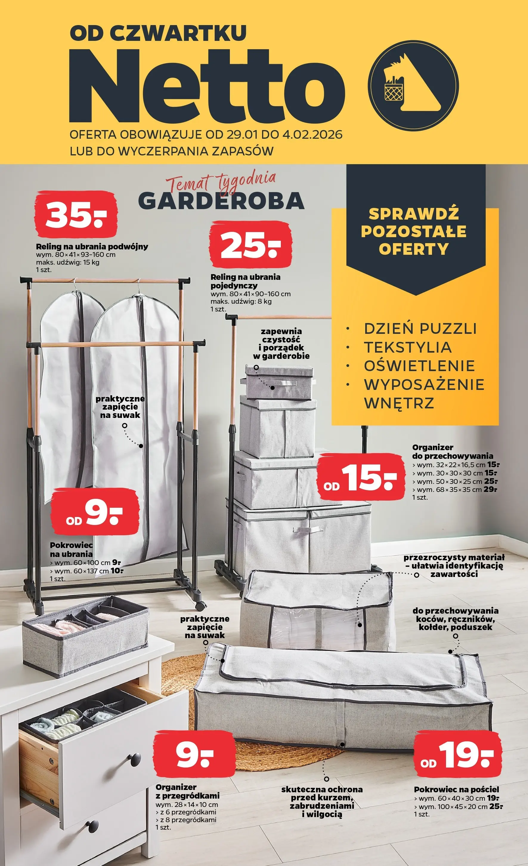 Netto - NETTO T05B ważne do 31.01.2026 od 28.01.2026 - Aktualne promocje | Strona: 19 | Produkty: Pościel, Ubrania, Tekstylia