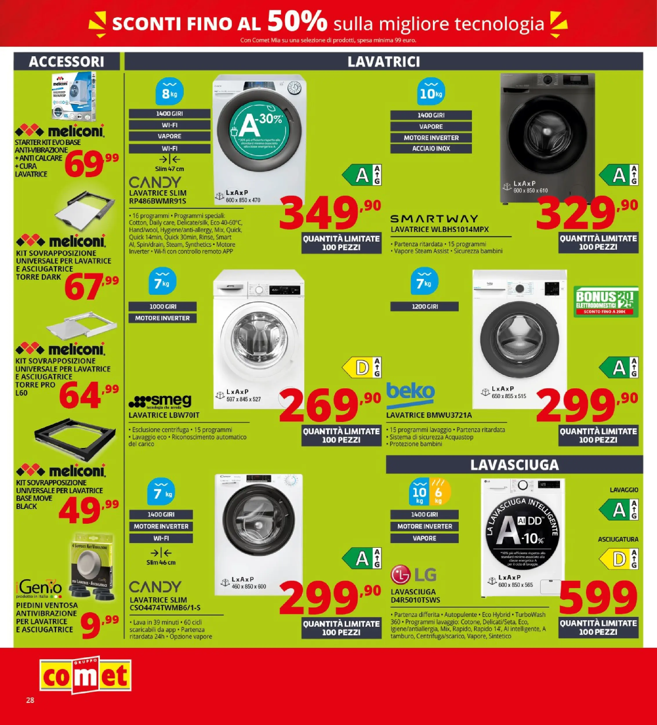 Nuovo Comet - Saldi da Comet! dal 21/01/2026 > offerte anteprima 🛍️ | Pagina: 28 | Prodotti: Lavasciuga, Centrifuga, Lavatrice, Asciugatrice