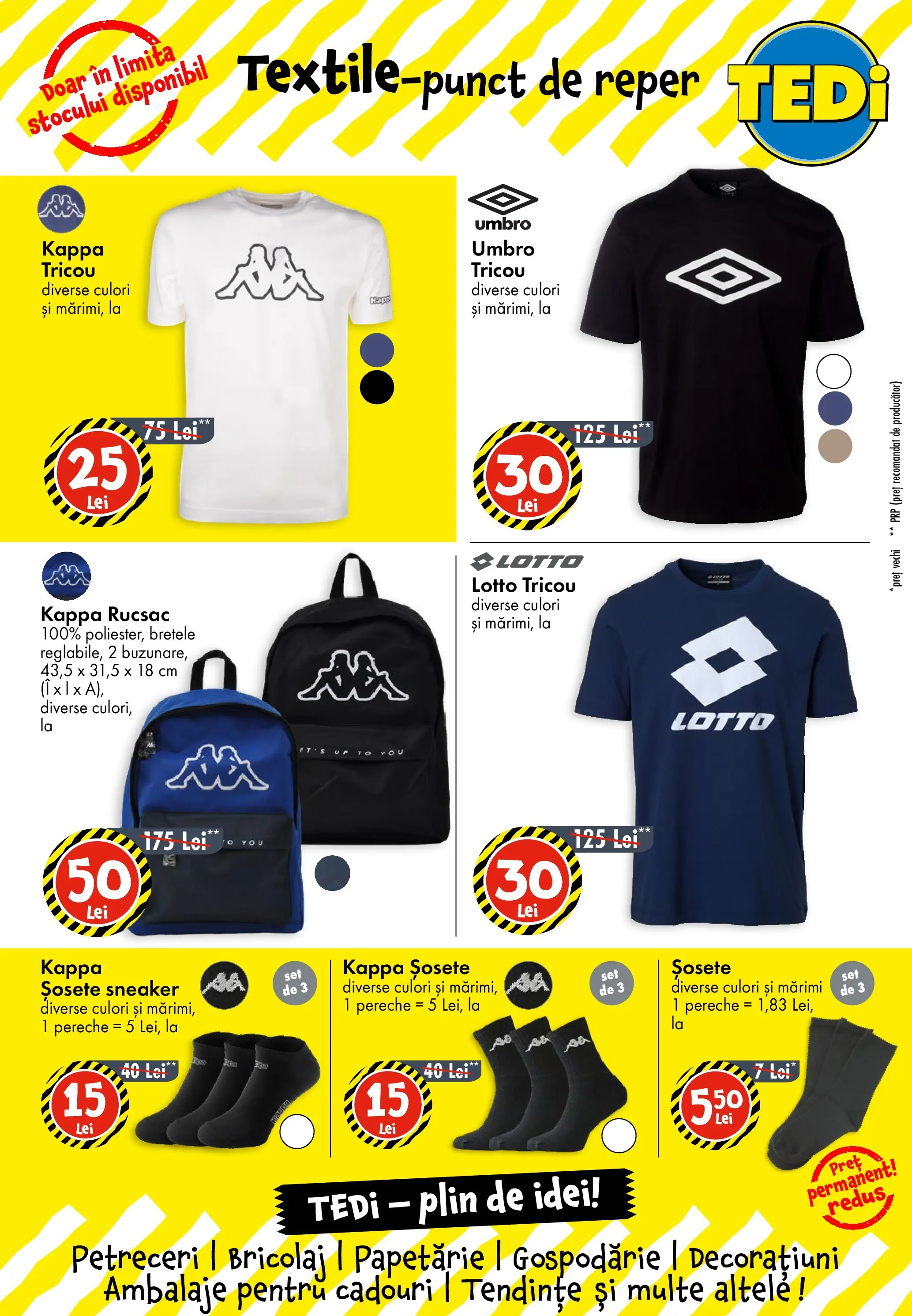 Catalog TEDi - Voluntari - Oferta 27.01.2026 - 03.02.2026 | Pagină: 2 | Produse: Tricou, Șosete, Rucsac