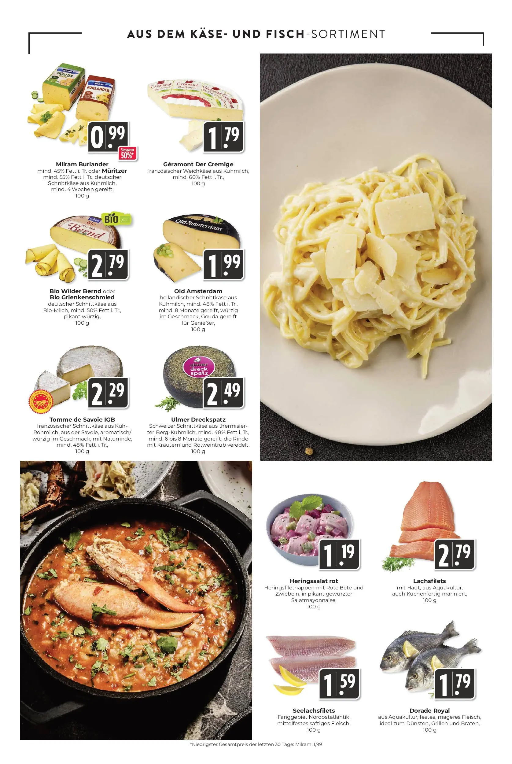 Entdecke - Hieber's Frischecenter: Meine Woche (ab 25.01.2026) zum Blättern | Seite: 5 | Produkte: Dorade, Geramont, Gouda, Milram