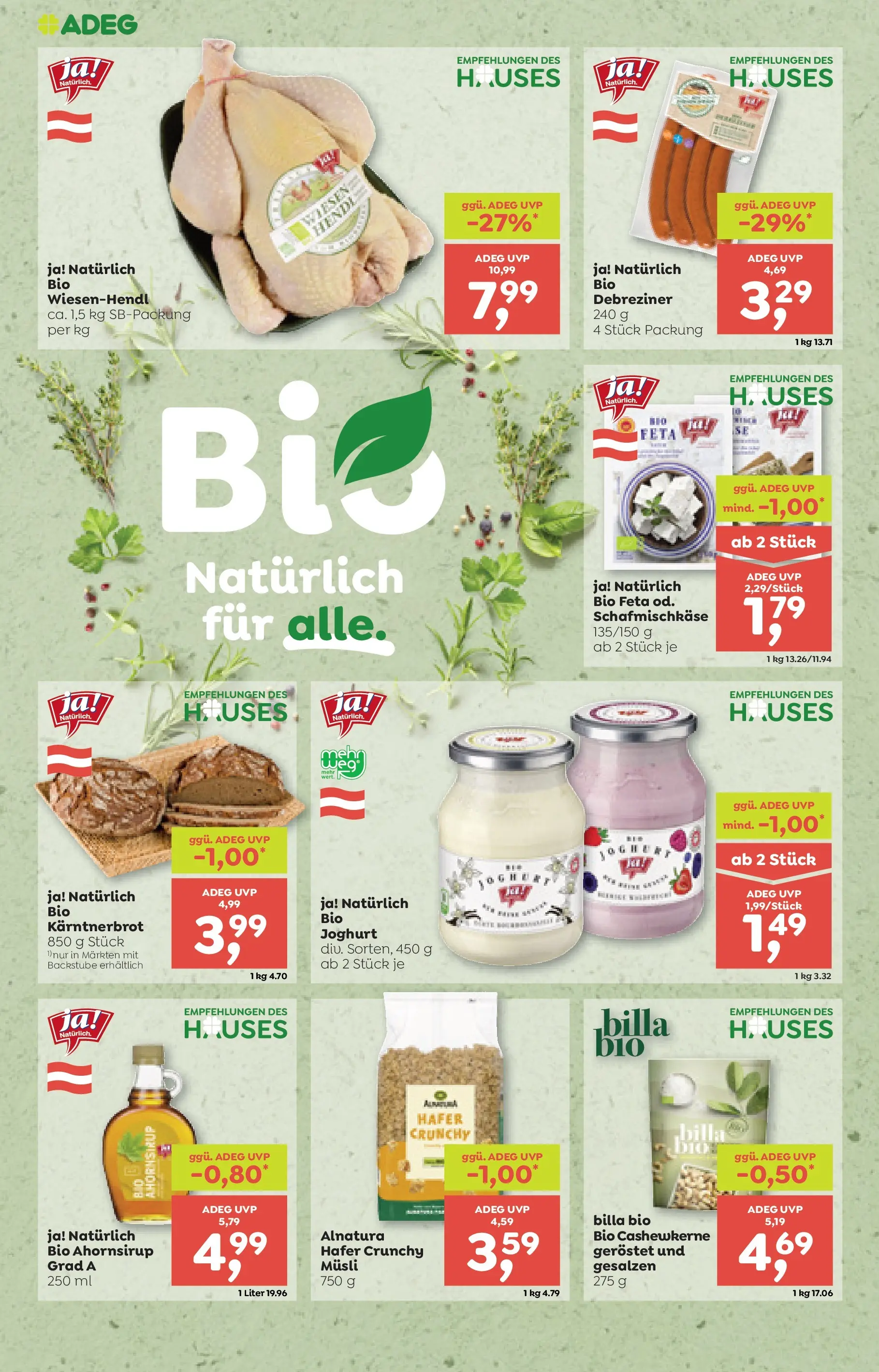 ADEG Weissenbach, Hausmening von 22.01.2026 - Aktuelle Angebote | Seite: 10 | Produkte: Joghurt