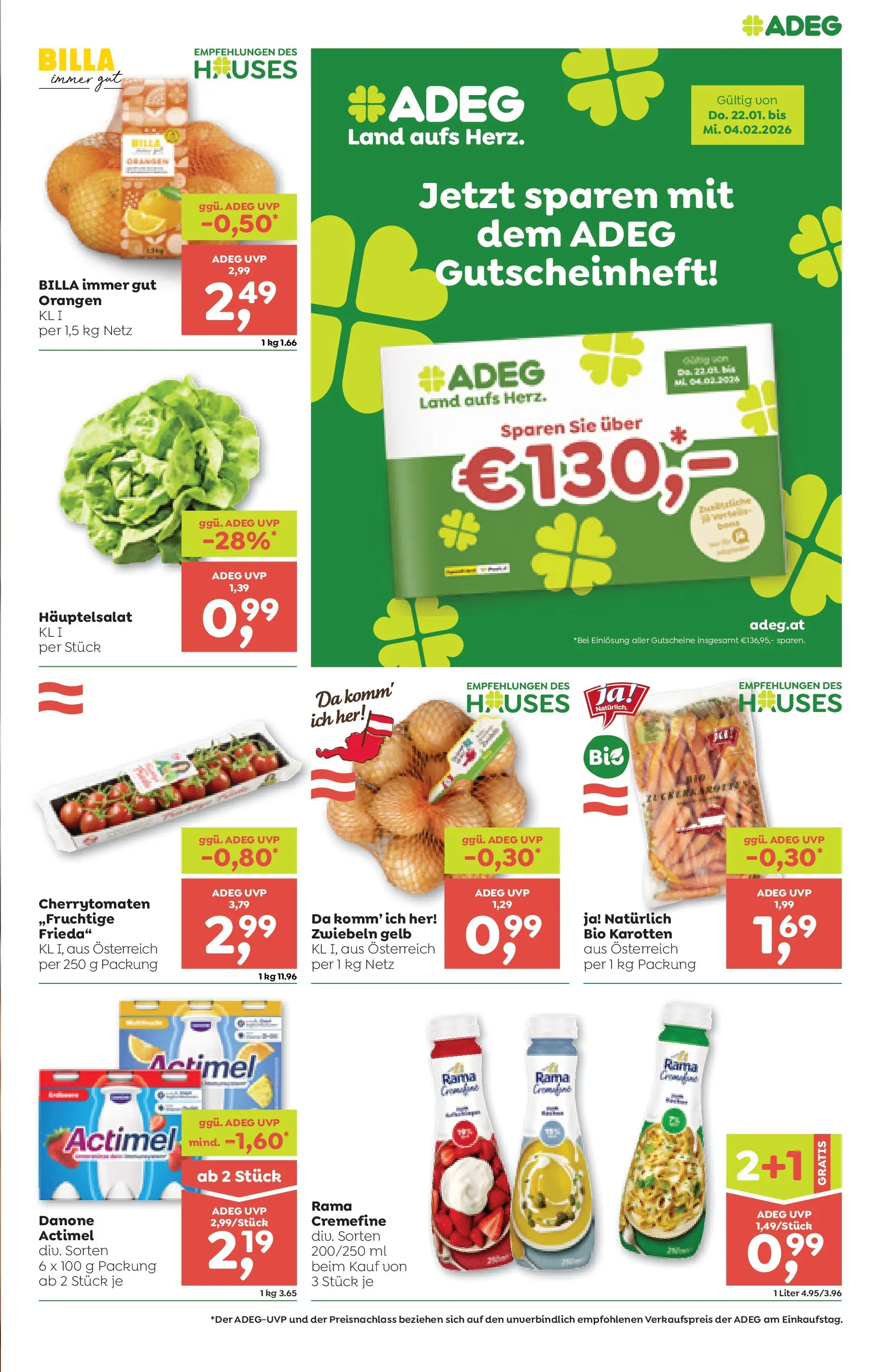 ADEG Hollersbach, Hohenberg von 22.01.2026 - Aktuelle Angebote | Seite: 3 | Produkte: Zwiebeln, Orangen
