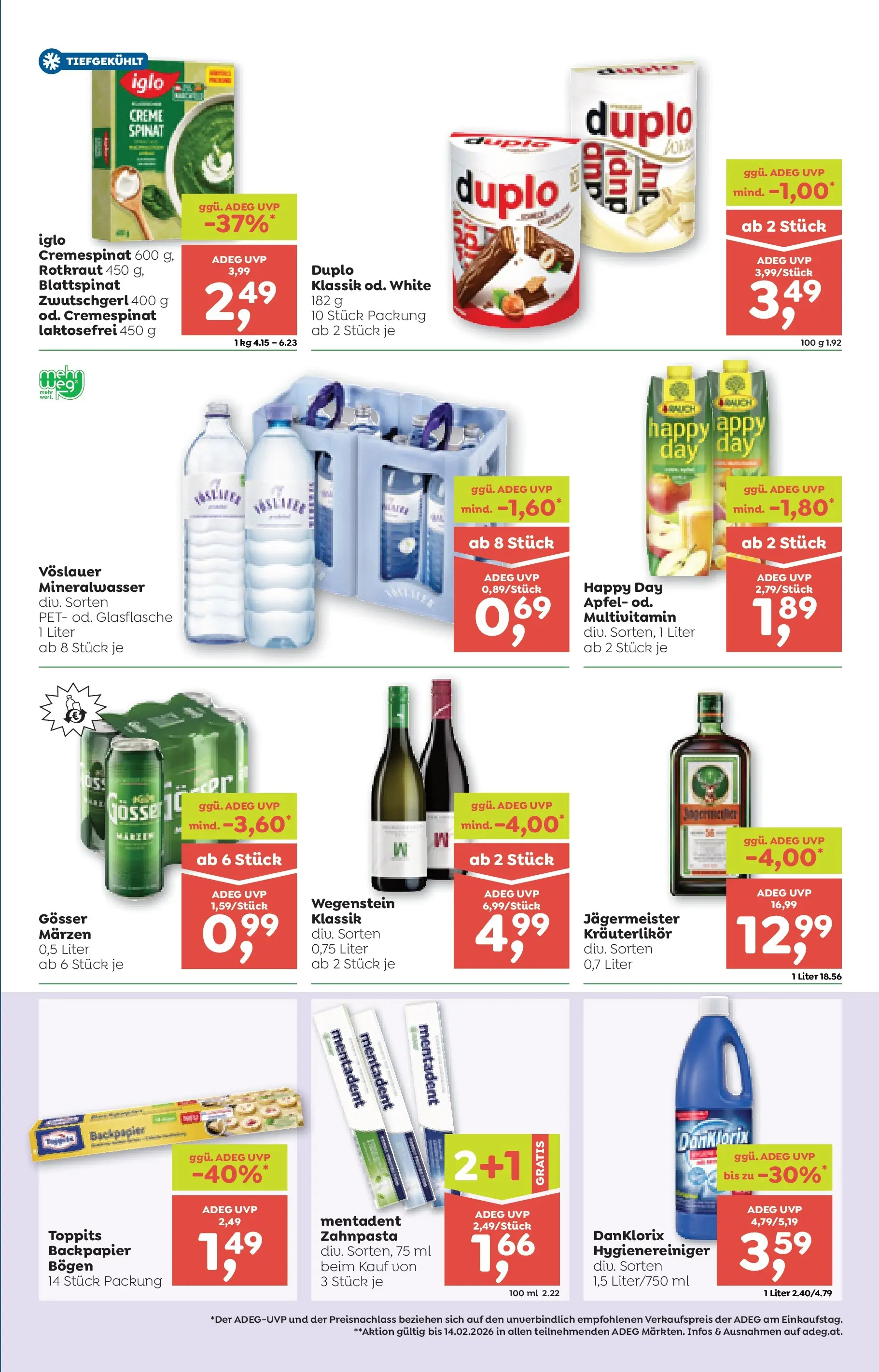 ADEG Hollersbach, Hohenberg von 22.01.2026 - Aktuelle Angebote | Seite: 7 | Produkte: Creme, Äpfel, Zahnpasta, Papier blanc