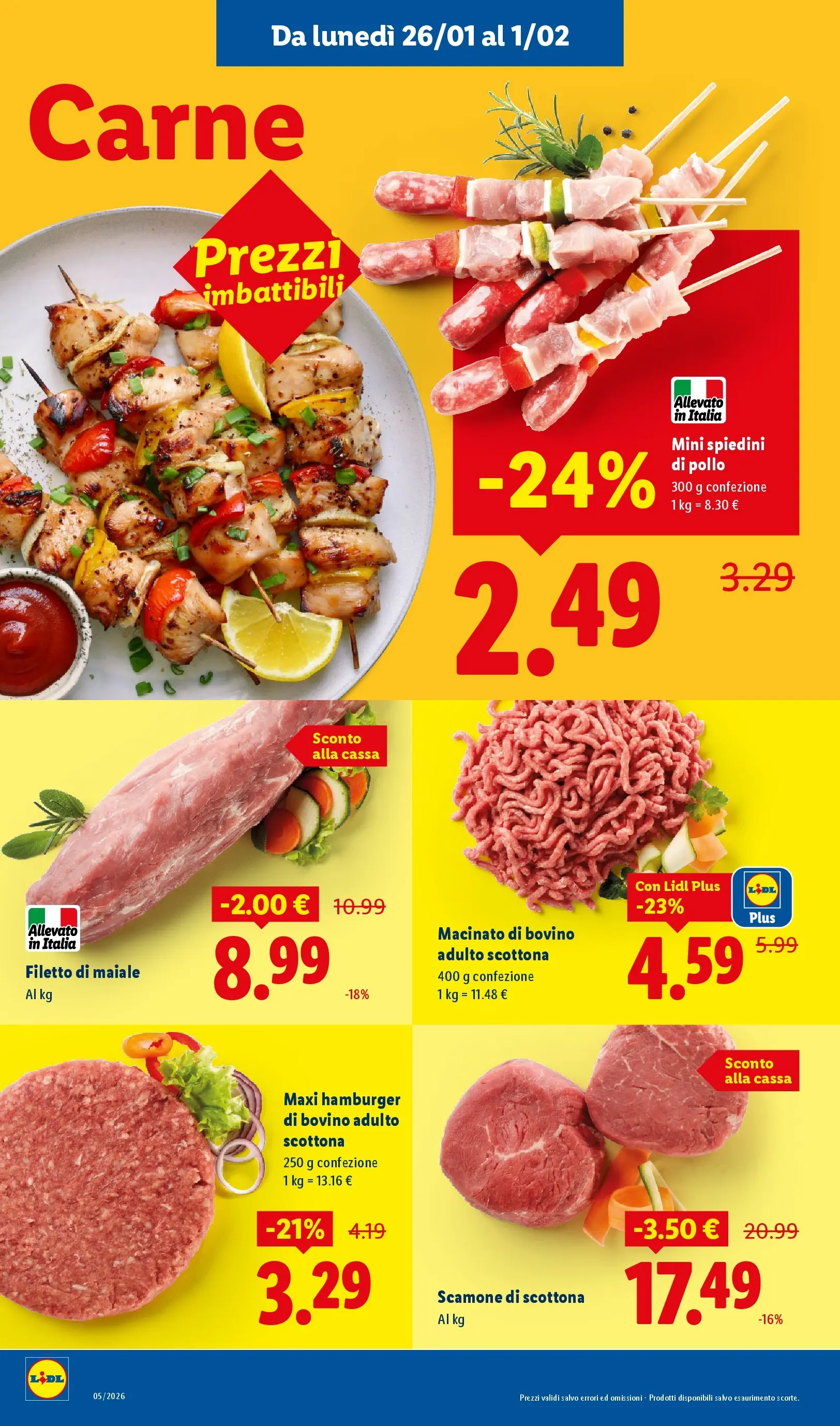 LIDL volantino della prossima settimana dal ﻿22/01/2026﻿ 📣 | Pagina: 8 | Prodotti: Bovino, Pollo, Maiale, Macinato