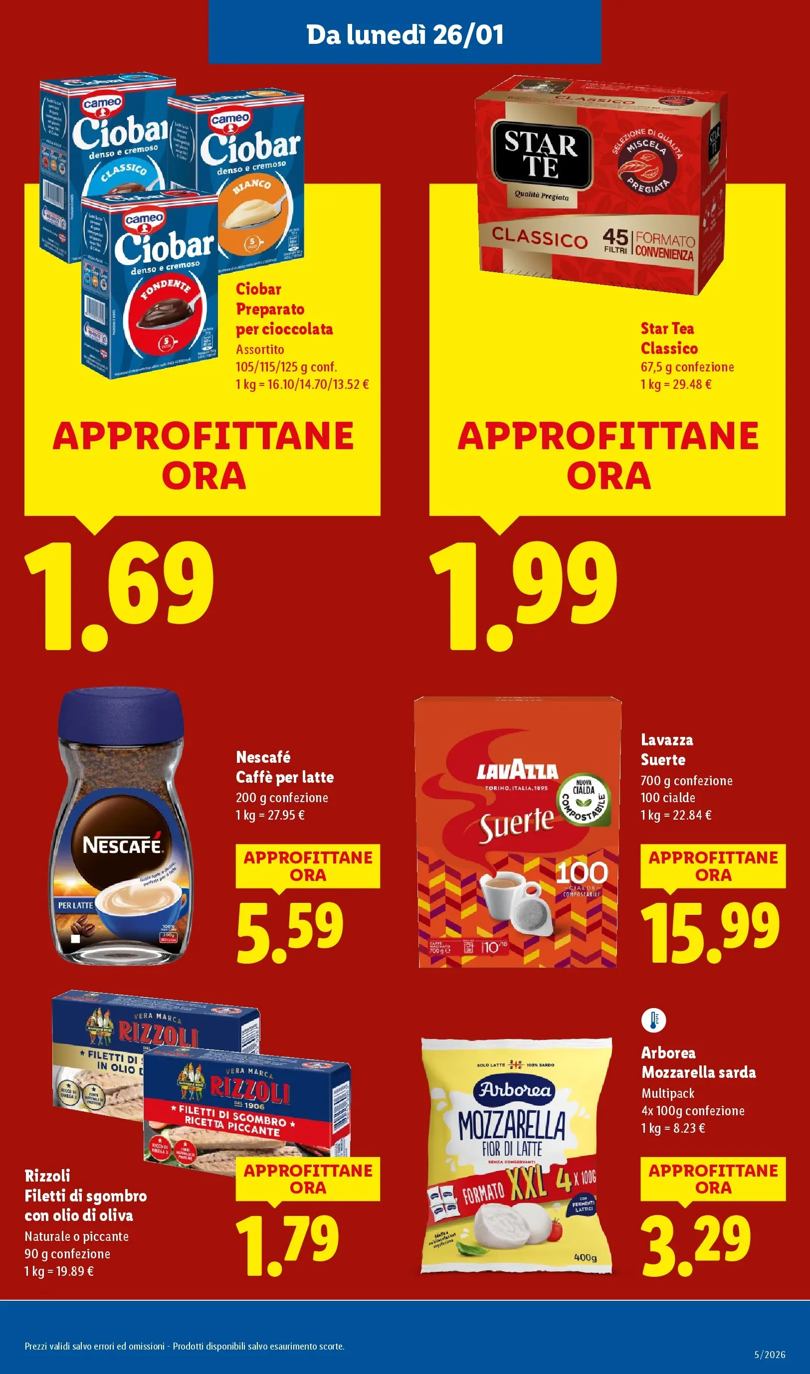 LIDL volantino della prossima settimana dal ﻿22/01/2026﻿ 📣 | Pagina: 17 | Prodotti: Caffè, Mozzarella, Lavazza, Olio di Oliva