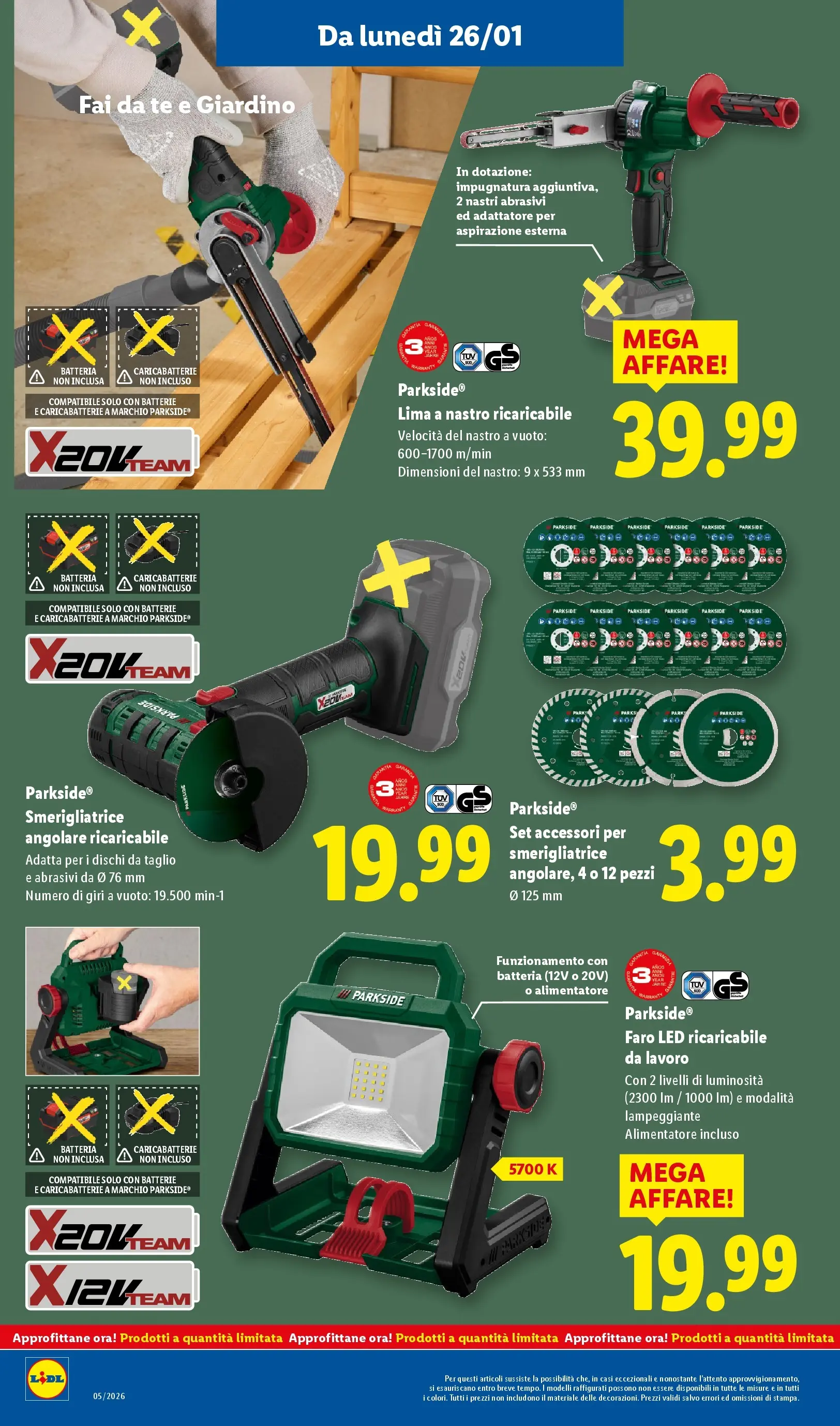 LIDL volantino della prossima settimana dal ﻿22/01/2026﻿ 📣 | Pagina: 28 | Prodotti: Tè, Adattatore, Smerigliatrice, Caricabatterie