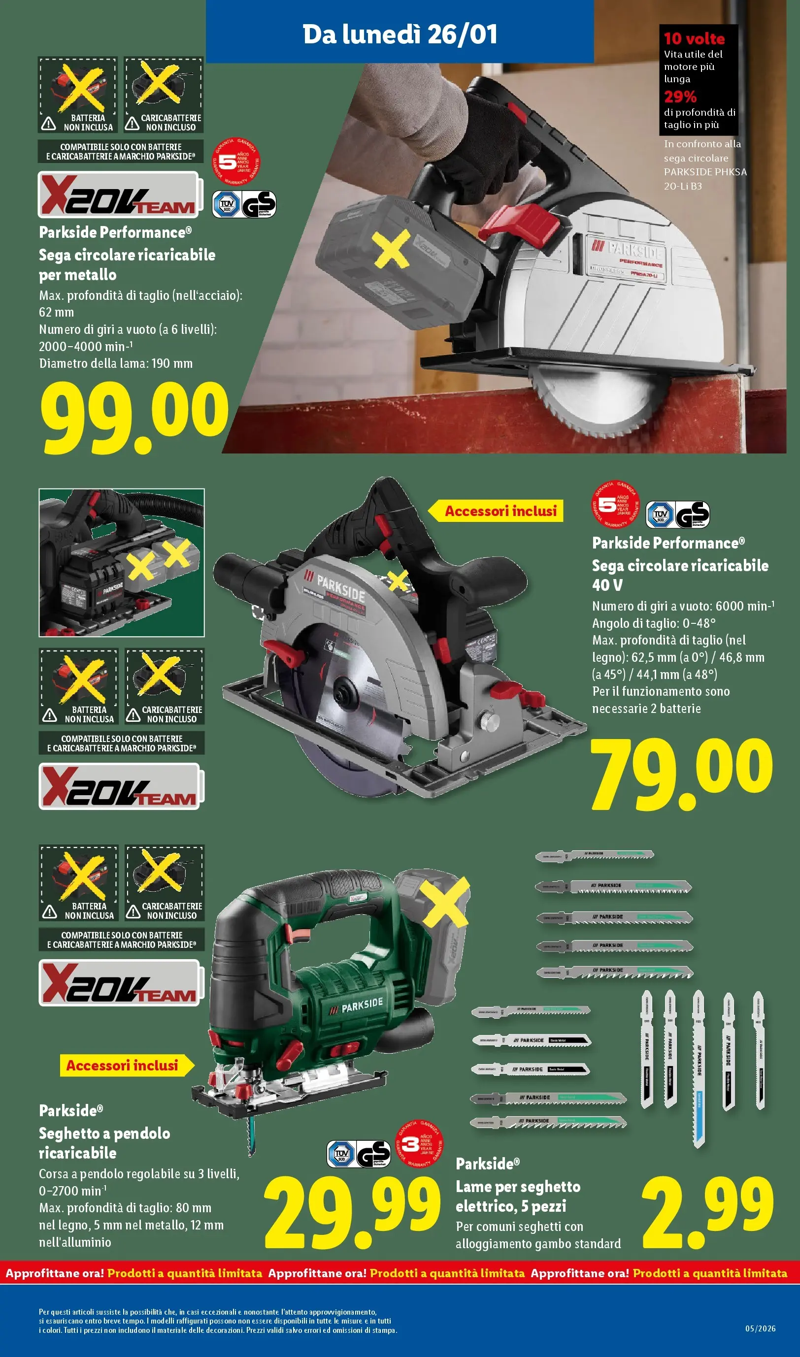 LIDL volantino della prossima settimana dal ﻿22/01/2026﻿ 📣 | Pagina: 31 | Prodotti: Sega, Batteria, Batterie, Caricabatterie