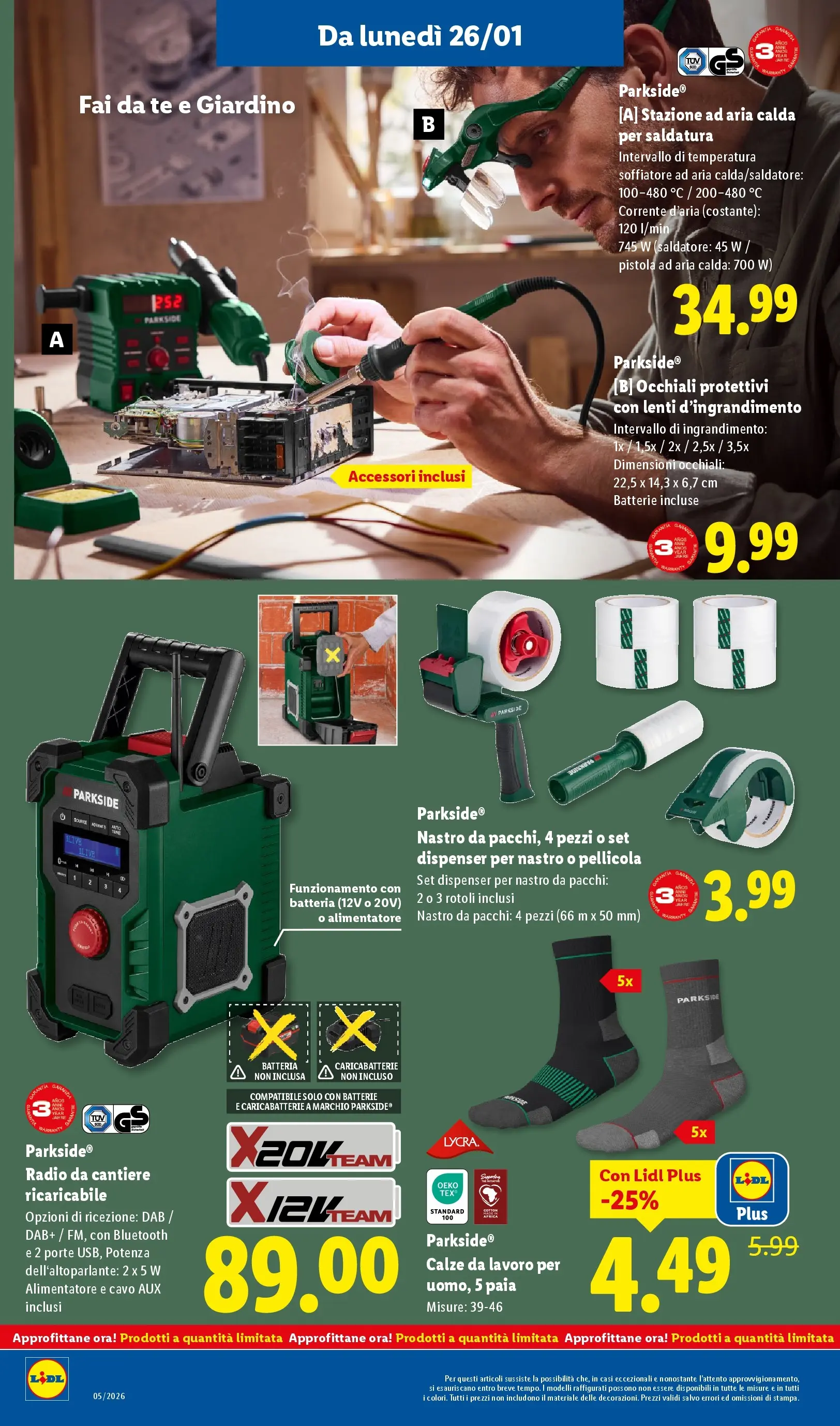 LIDL volantino della prossima settimana dal ﻿22/01/2026﻿ 📣 | Pagina: 32 | Prodotti: Occhiali, Radio, Cavo, Batterie