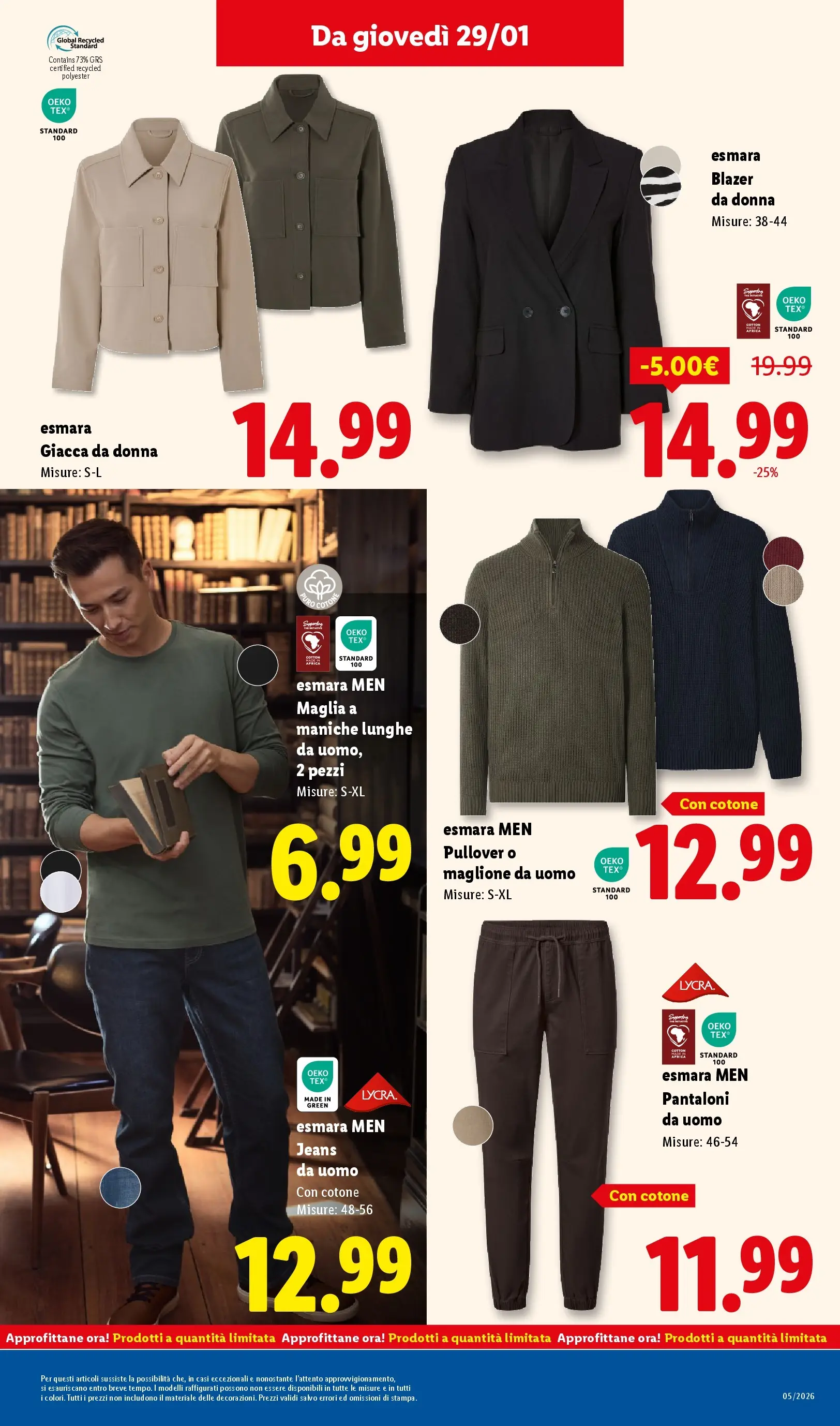 LIDL volantino della prossima settimana dal ﻿22/01/2026﻿ 📣 | Pagina: 41 | Prodotti: Giacca, Pantaloni, Maglione, Jeans