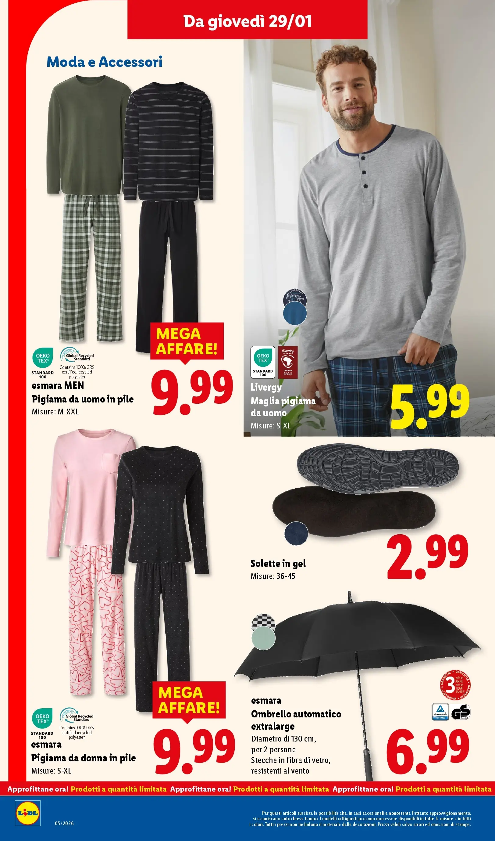 LIDL volantino della prossima settimana dal ﻿22/01/2026﻿ 📣 | Pagina: 42 | Prodotti: Pile, Pigiama, Top, Ombrello