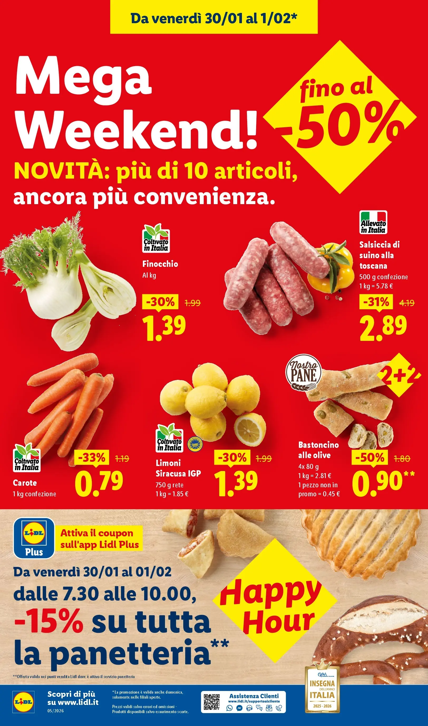 LIDL volantino della prossima settimana dal ﻿22/01/2026﻿ 📣 | Pagina: 52 | Prodotti: Pane, Carote, Olive, Salsiccia