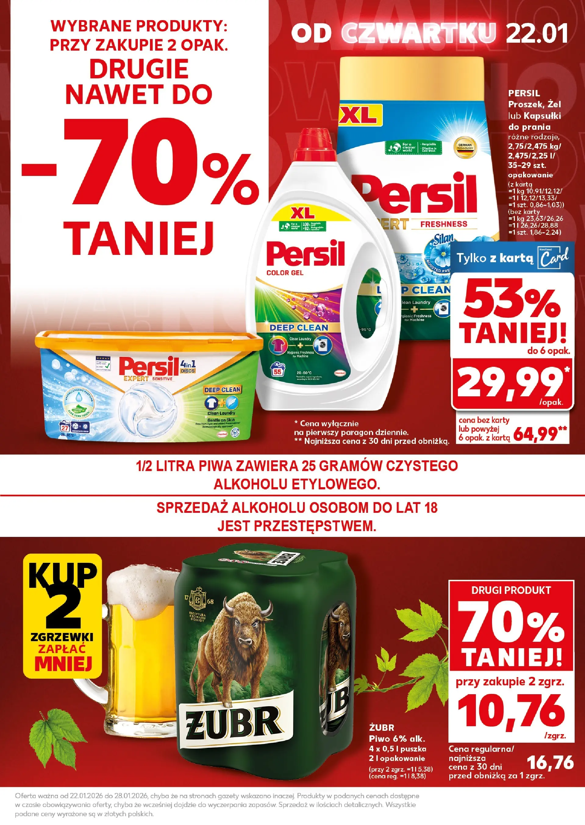 Kaufland gazetka - Super weekend od 24.01.2026 - od jutra PDF | Strona: 5 | Produkty: Karta, Persil, Kapsułki do prania, Piwo