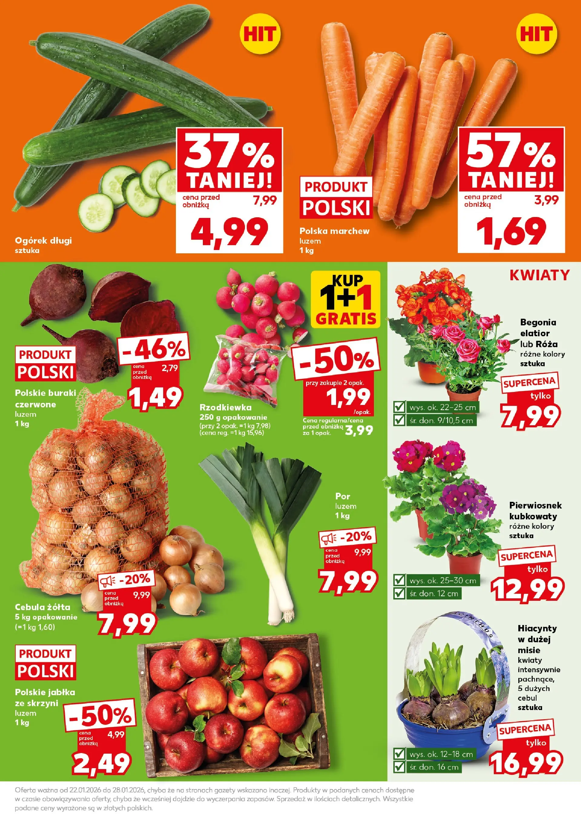 Kaufland gazetka - Super weekend od 24.01.2026 - od jutra PDF | Strona: 15 | Produkty: Buraki, Jabłka, Kwiaty