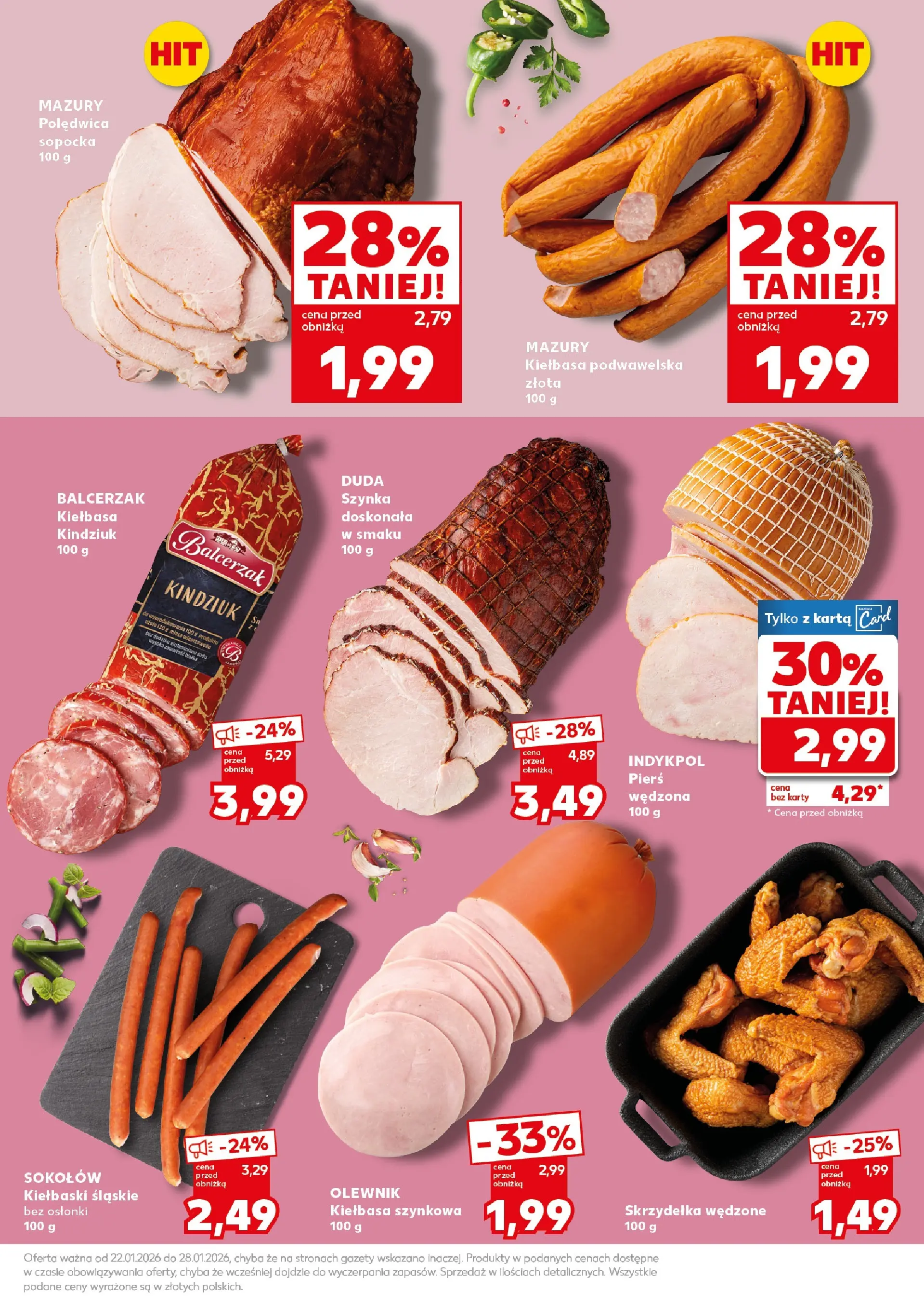 Kaufland gazetka - Super weekend od 24.01.2026 - od jutra PDF | Strona: 17 | Produkty: Karta, Kiełbaski, Kindziuk, Kiełbasa podwawelska