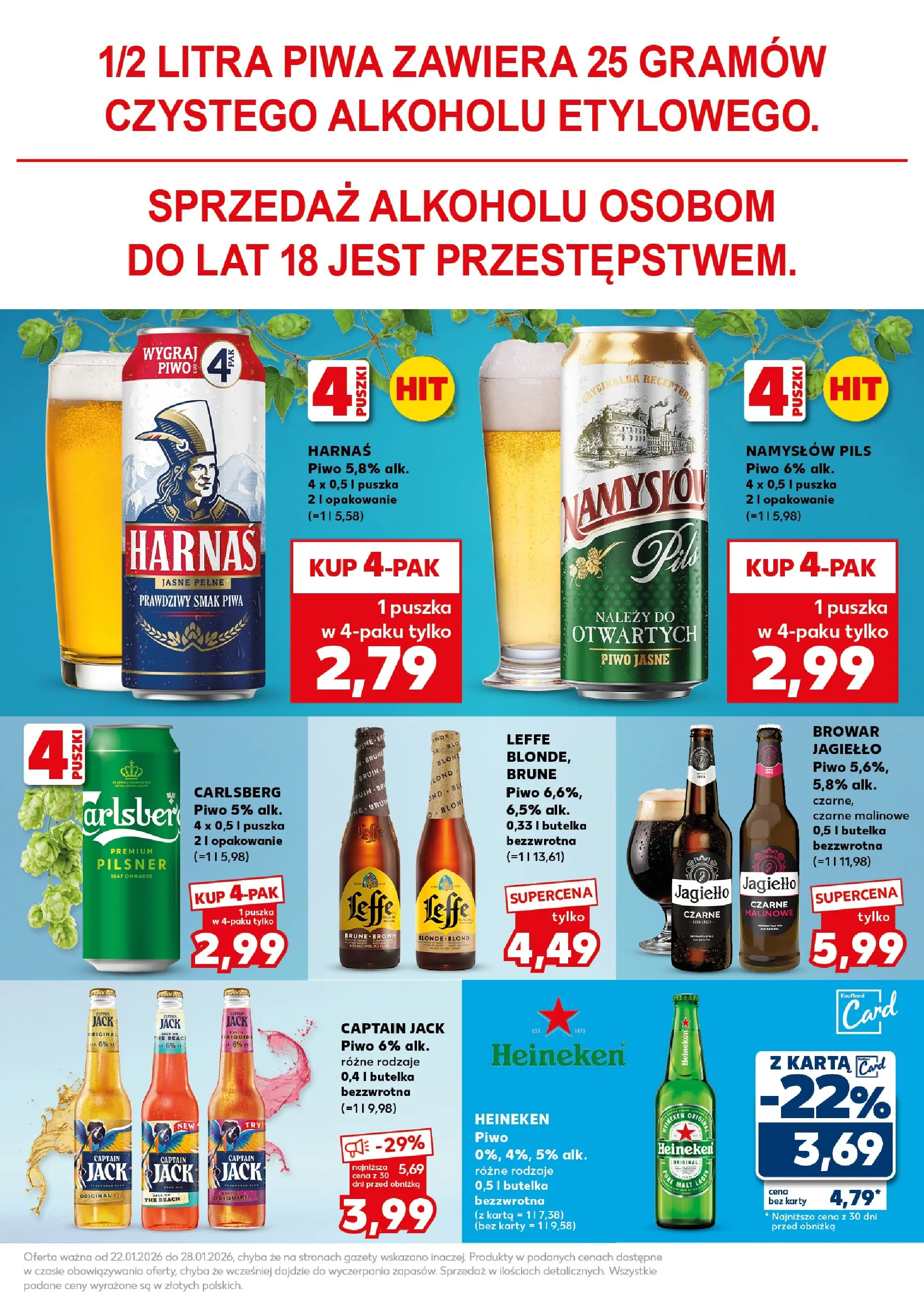 Kaufland gazetka - Super weekend od 24.01.2026 - od jutra PDF | Strona: 25 | Produkty: Karta, Harnaś, Piwo, Heineken