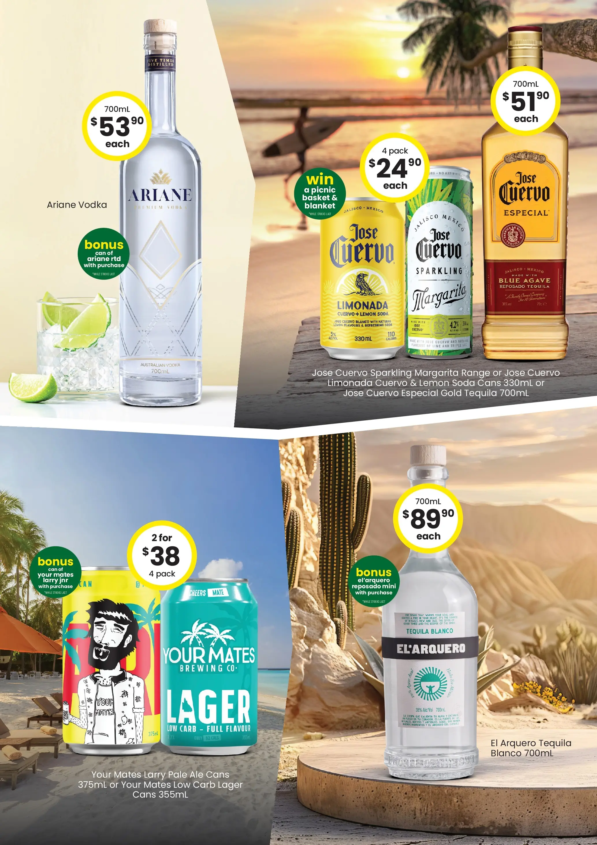 The Bottle-O - Good Value Booze, For Good Value People. 26/01 - 25/01/2026 > weekly / monthly specials | Page: 2 | Products: Basket, Vodka, Lime, Blanket
