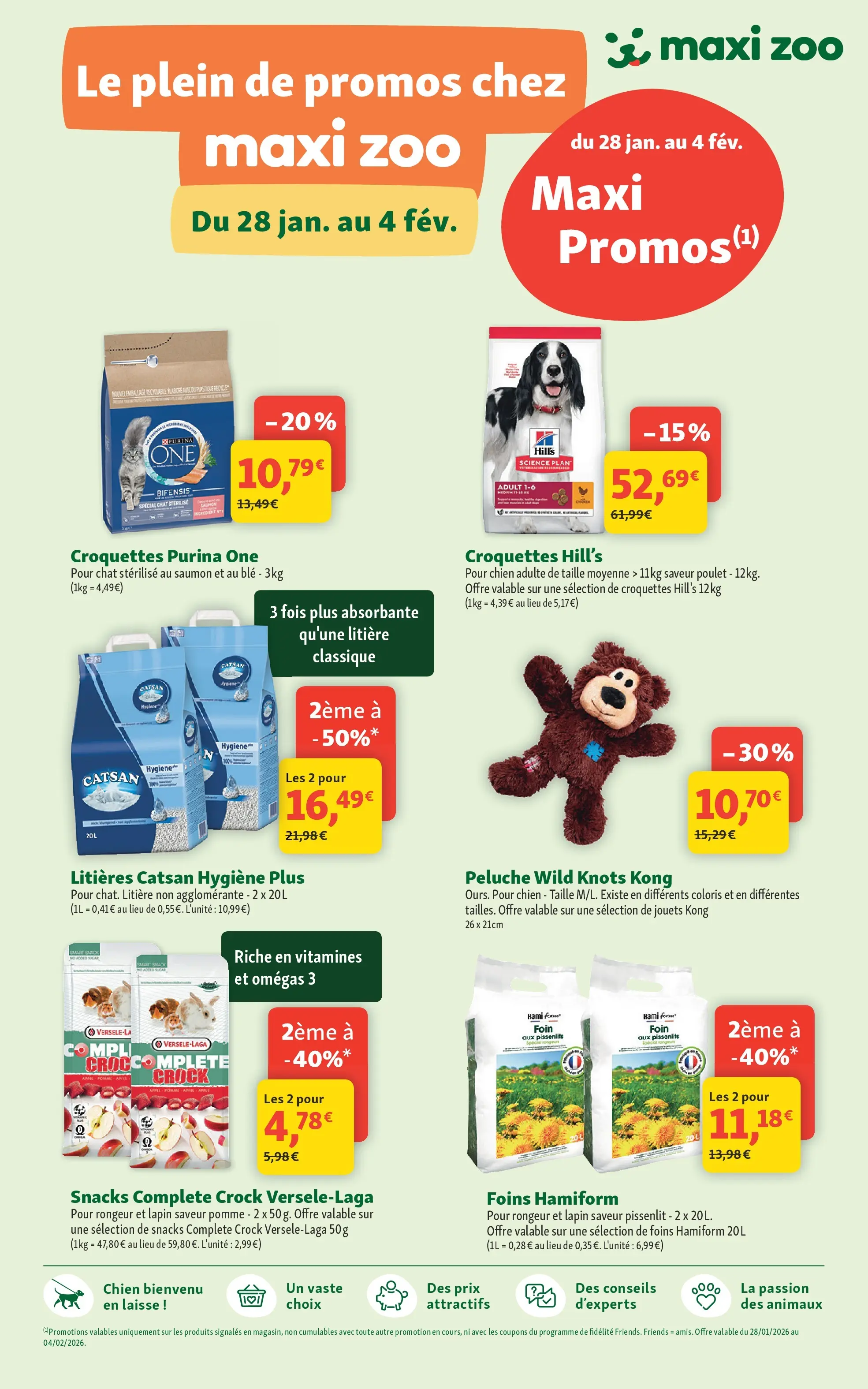 Maxi ZOO - Maxi Promos Ouverture ! à partir du 27/01/2026 - promo en ligne | Page: 2 | Produits: Peluche, Jouets, Litière, Foins