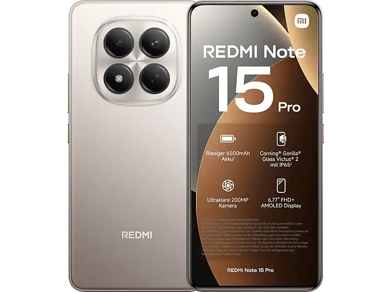 Xiaomi Redmi Note 15 Pro, LTE, 256 GB, Titanium, Dual SIM