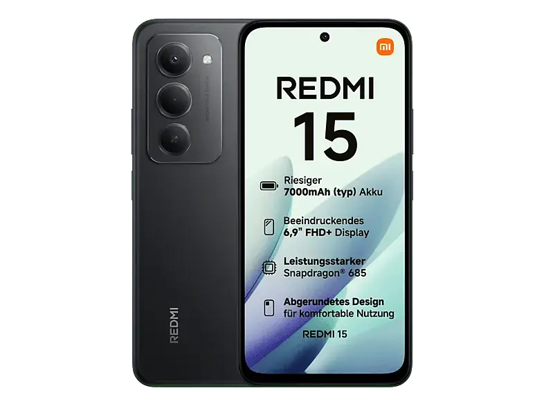 Xiaomi Redmi 15, LTE, 128 GB, Midnight Black, Dual SIM