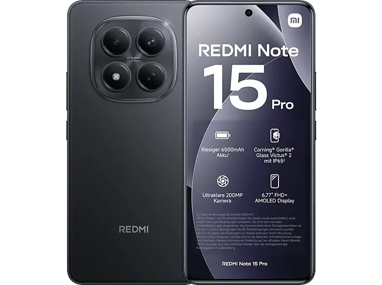 Xiaomi Redmi Note 15 Pro, LTE, 256 GB, Black, Dual SIM