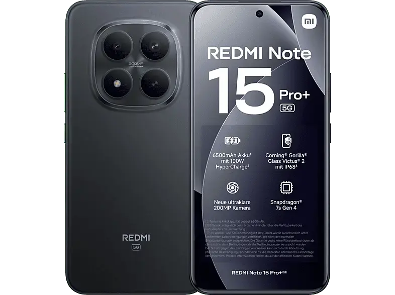 Xiaomi Redmi Note 15 Pro+, 5G, 256 GB, Black, Dual SIM