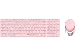 RAPOO 9750M Desktop Set, Multi-Mode, Bluetooth/USB 2.4GHz, qwertz, 1600dpi, Rosa