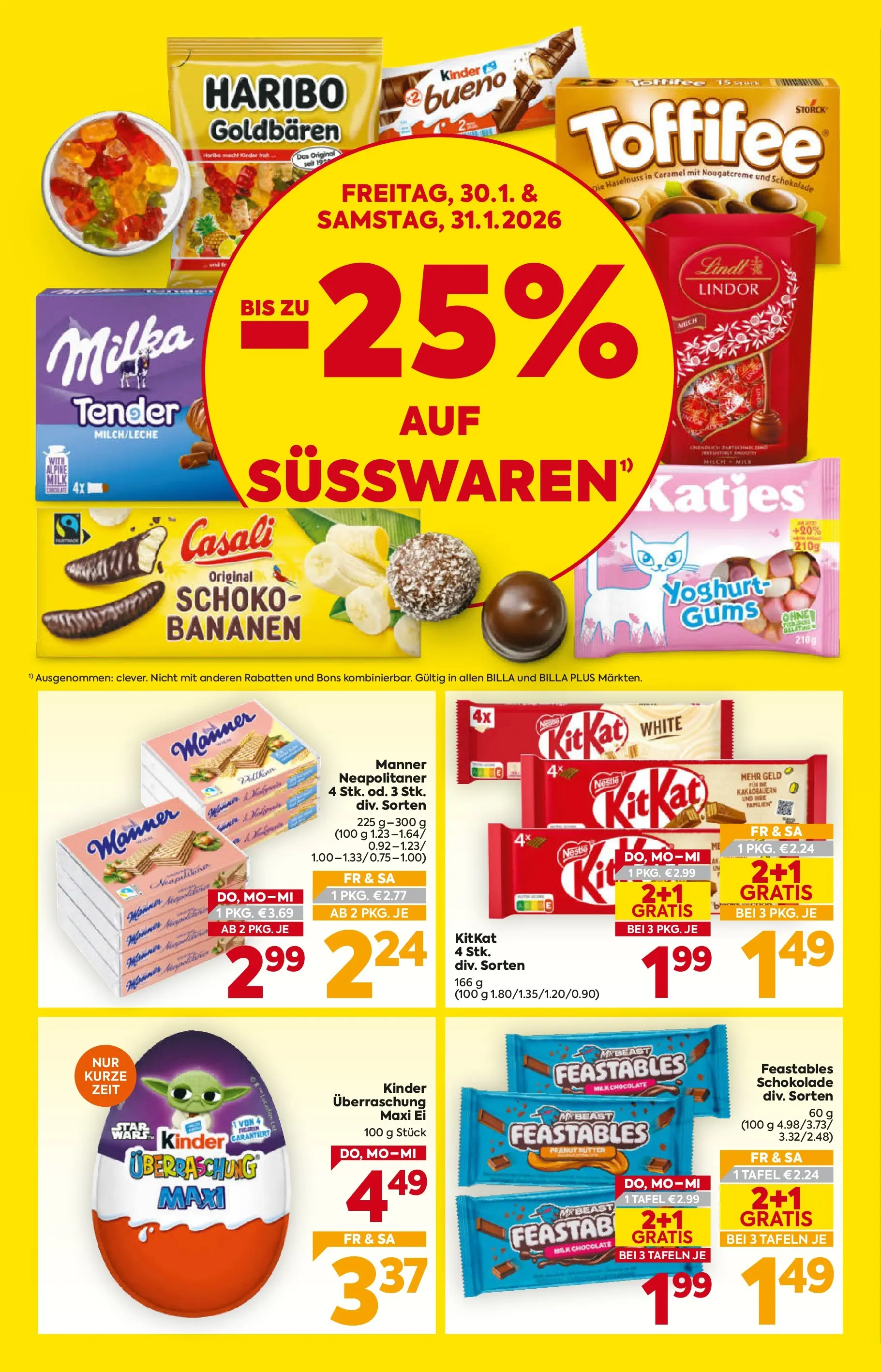 Billa - BILLA: Flugblatt gültig bei BILLA & BILLA PLUS ab 28.01.2026 - Angebote, Prospekt | Seite: 2 | Produkte: Butter, Schokolade, Bananen
