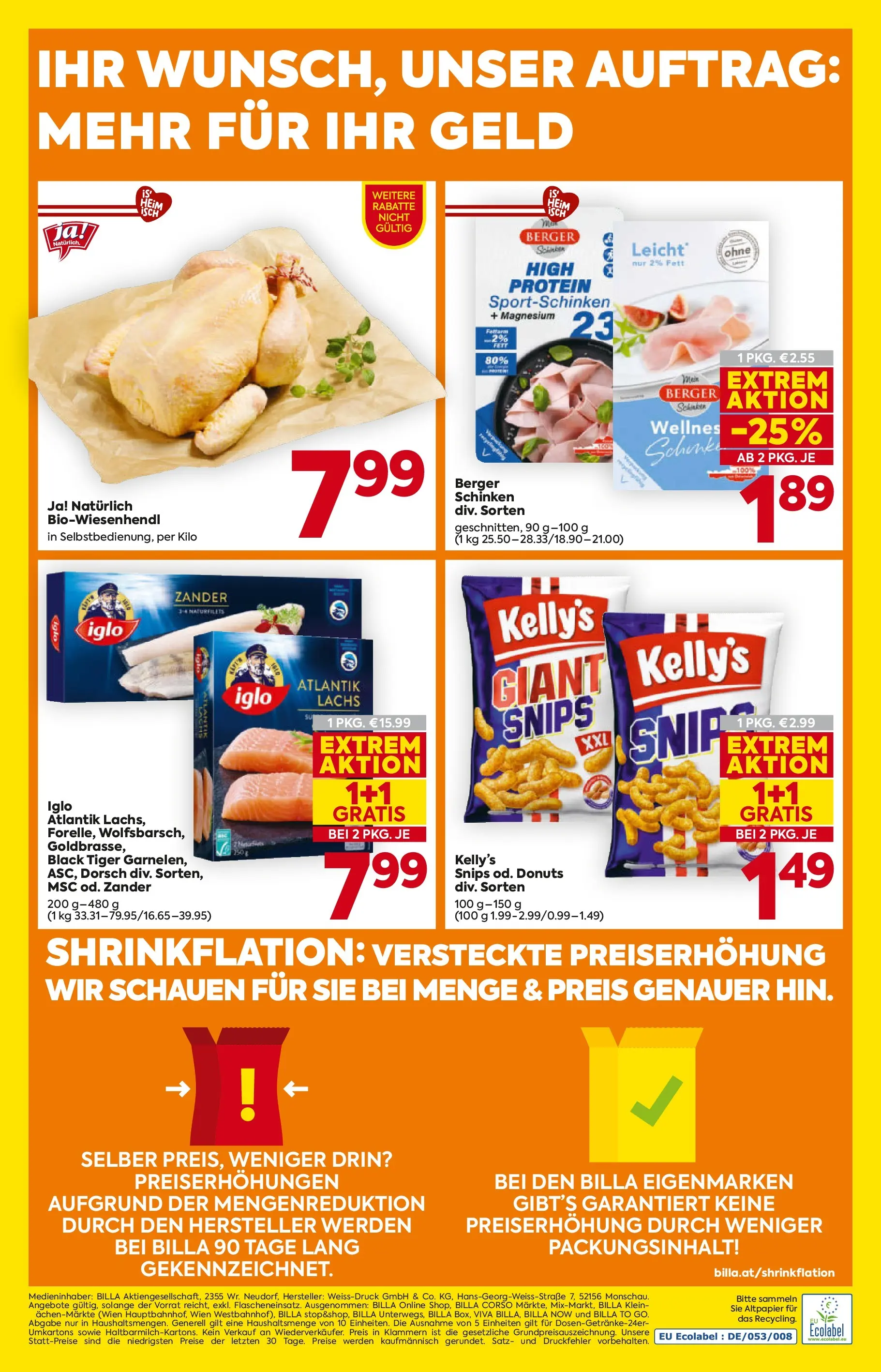 Billa - BILLA: Flugblatt gültig bei BILLA & BILLA PLUS ab 28.01.2026 - Angebote, Prospekt | Seite: 20 | Produkte: Schinken