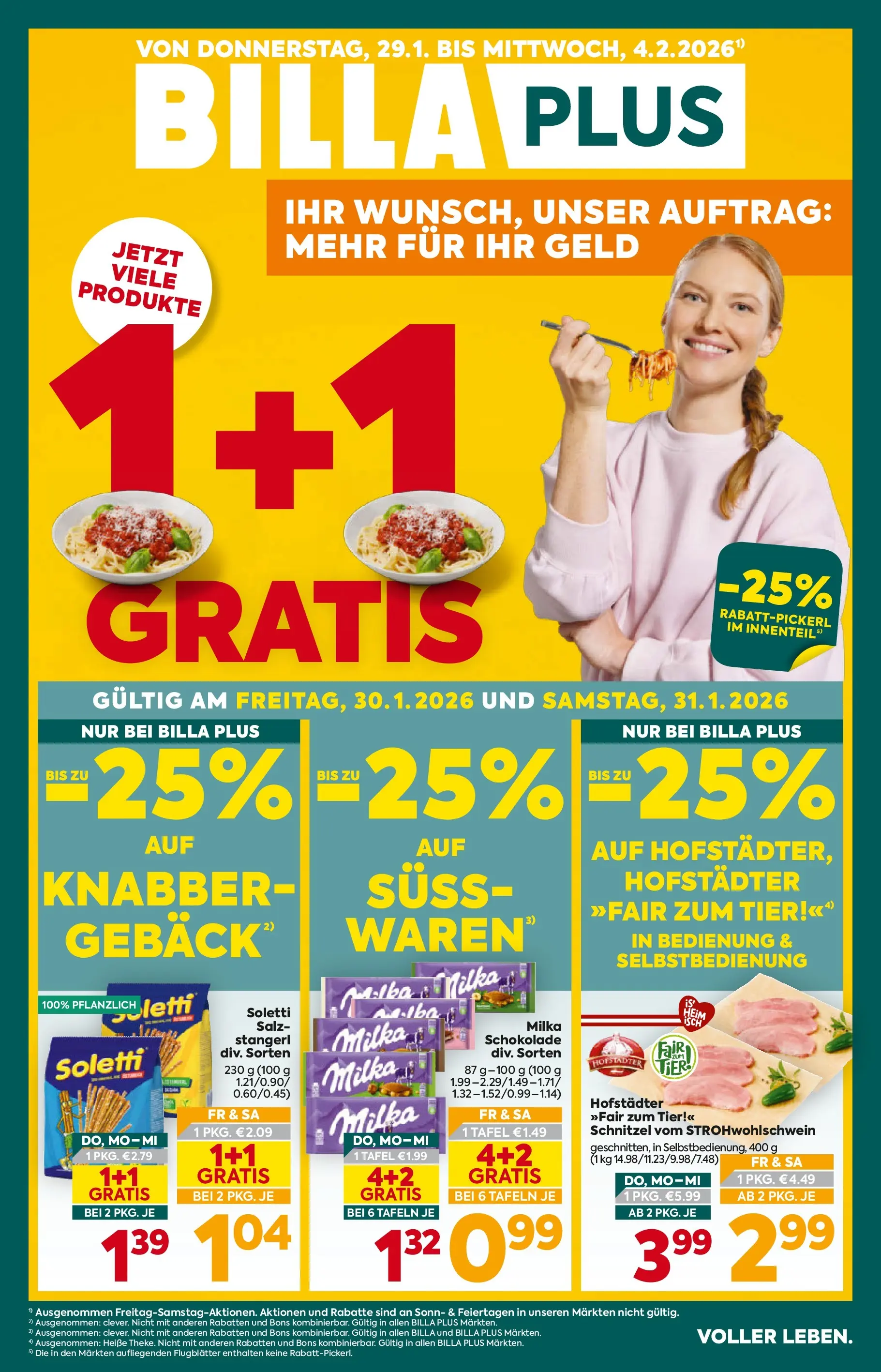 Billa Plus - BILLA PLUS: Flugblatt Oberösterreich von 28.01.2026 - Aktuelle Angebote | Seite: 1 | Produkte: Salz, Schokolade