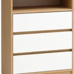 JYSK Comodă BILLUND 3 sertare alb/stejar natur