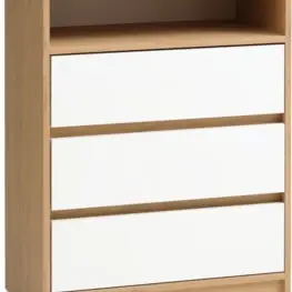 JYSK Comodă BILLUND 3 sertare alb/stejar natur