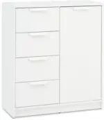 JYSK JYSK Скрин JENSLEV 4 чекмеджета 1 врата комби бял