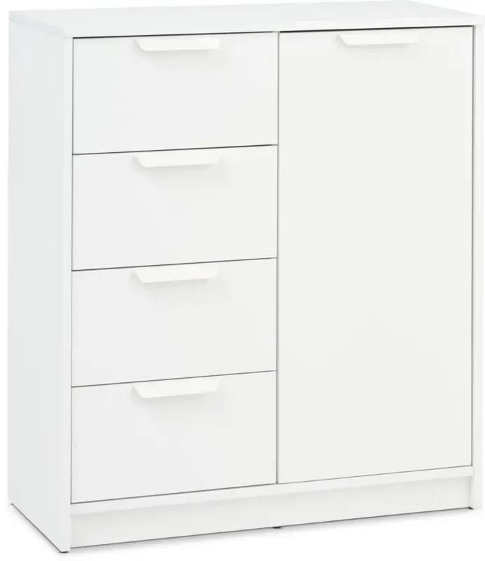 JYSK Скрин JENSLEV 4 чекмеджета 1 врата комби бял