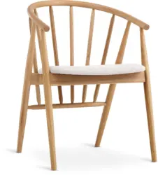 JYSK Кухненски стол LYKSBORG цвят натурален дъб/св.кремав текстил